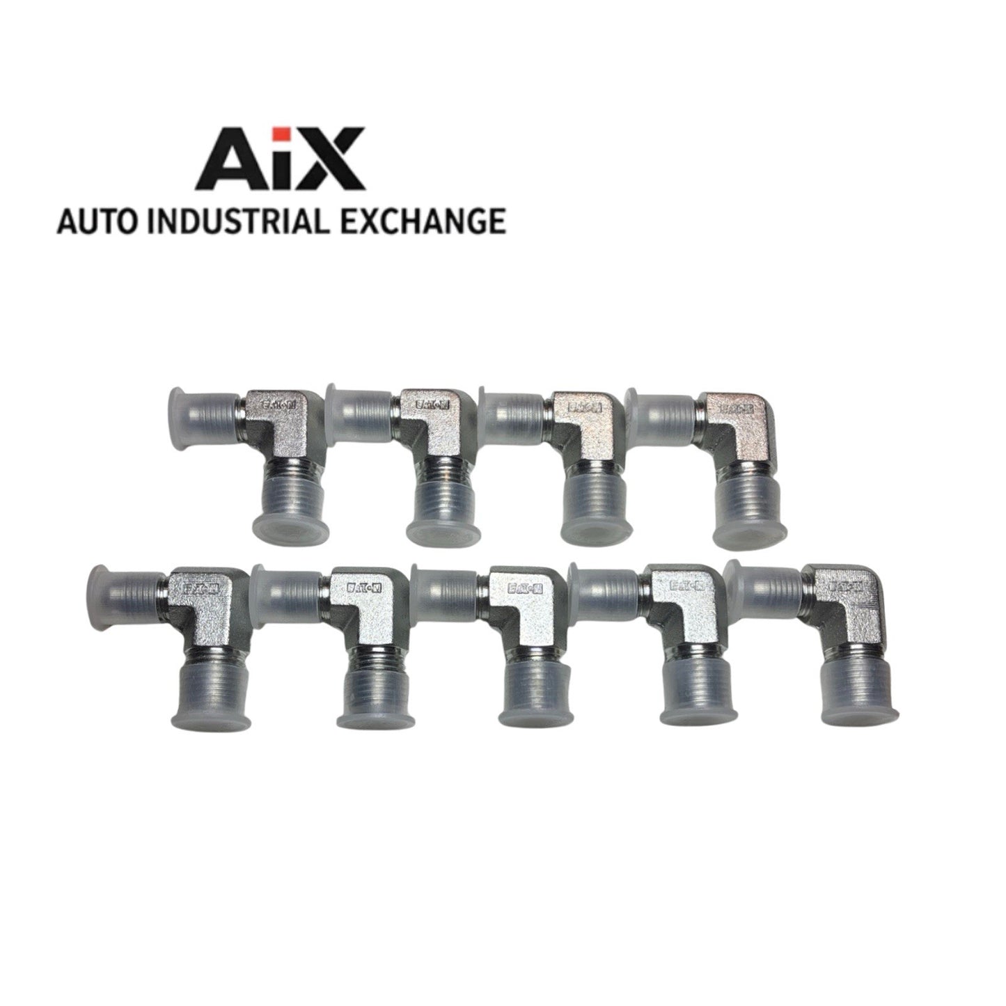 Lot of 9 Eaton Aeroquip 2024-4-4S 1/4” NPT x -4AN 37° Male Elbow Adapter Steel