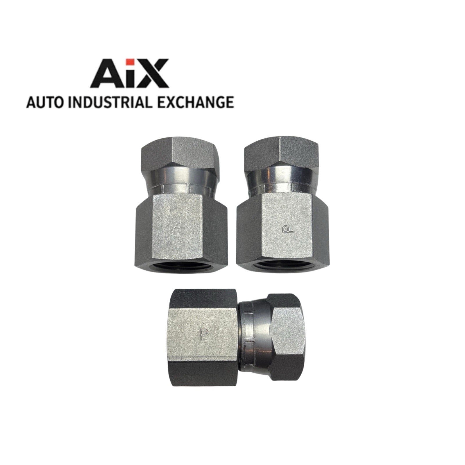 Lot of 3 Parker 12 G6X-S 3/4” JIC Swivel Female to 3/4” NPT Female Steel Fitting