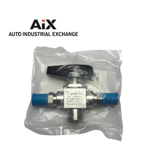 Swagelok SS-83XPVCR4-KZ 3-Way Valve 1/4” VCR x VCR SS PEEK 6000 PSI Sealed