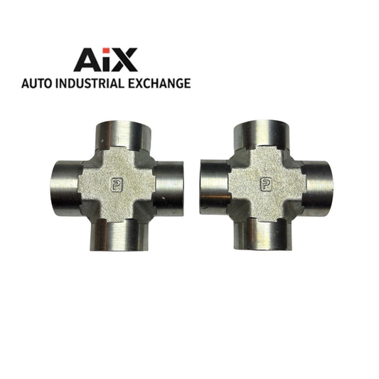 Lot of 2 Parker 1/2 KMM00-S NPT Pipe Fitting Cross 1/2-14 Female Steel 3000 PSI