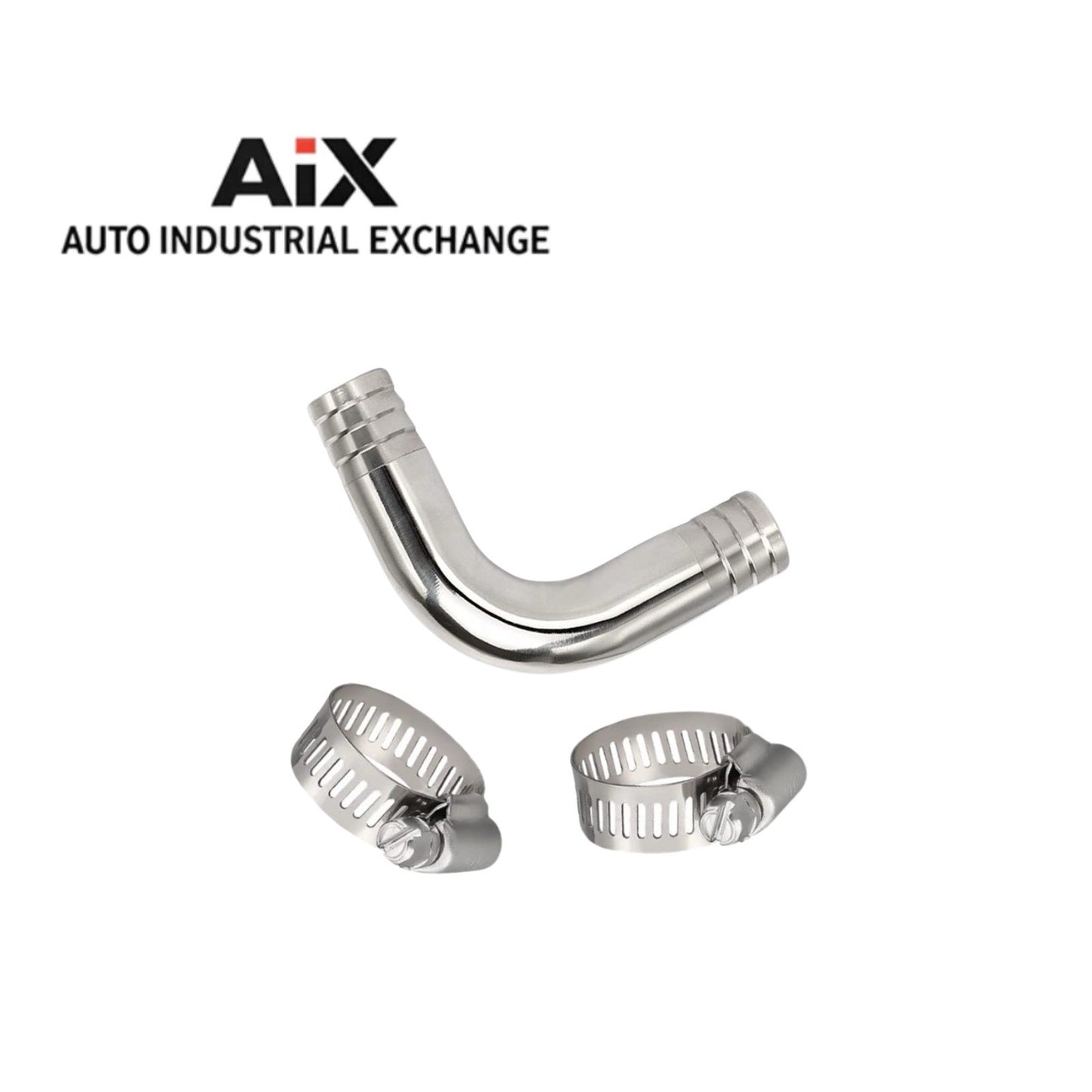 304 Stainless Steel 2" Barbed x 2" Barbed 90° Sanitary Hose Elbow