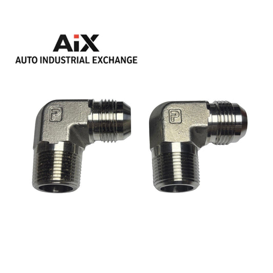 Lot of 2 Parker 12 CTX-SS JIC 3/4” x NPT 3/4” 90° Elbow Adapter Stainless