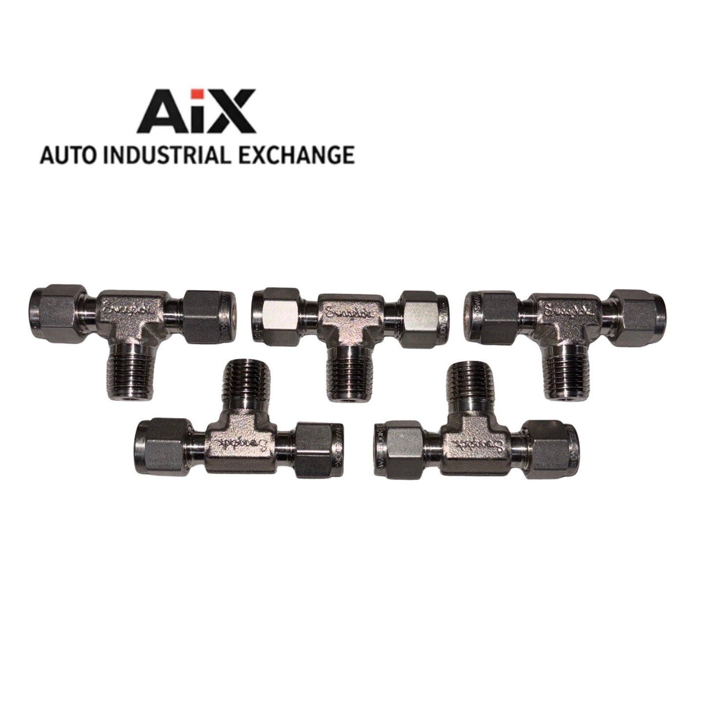 Lot of 5 Swagelok SS-400-3-4TTM 1/4 Tube x 1/4 Male NPT Tee 316 Stainless Steel