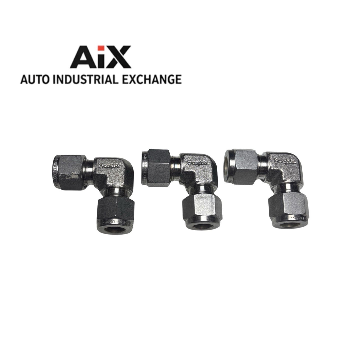 Lot of 3 Swagelok SS-600-9 3/8” Tube Elbow Union Fittings Stainless Steel OEM