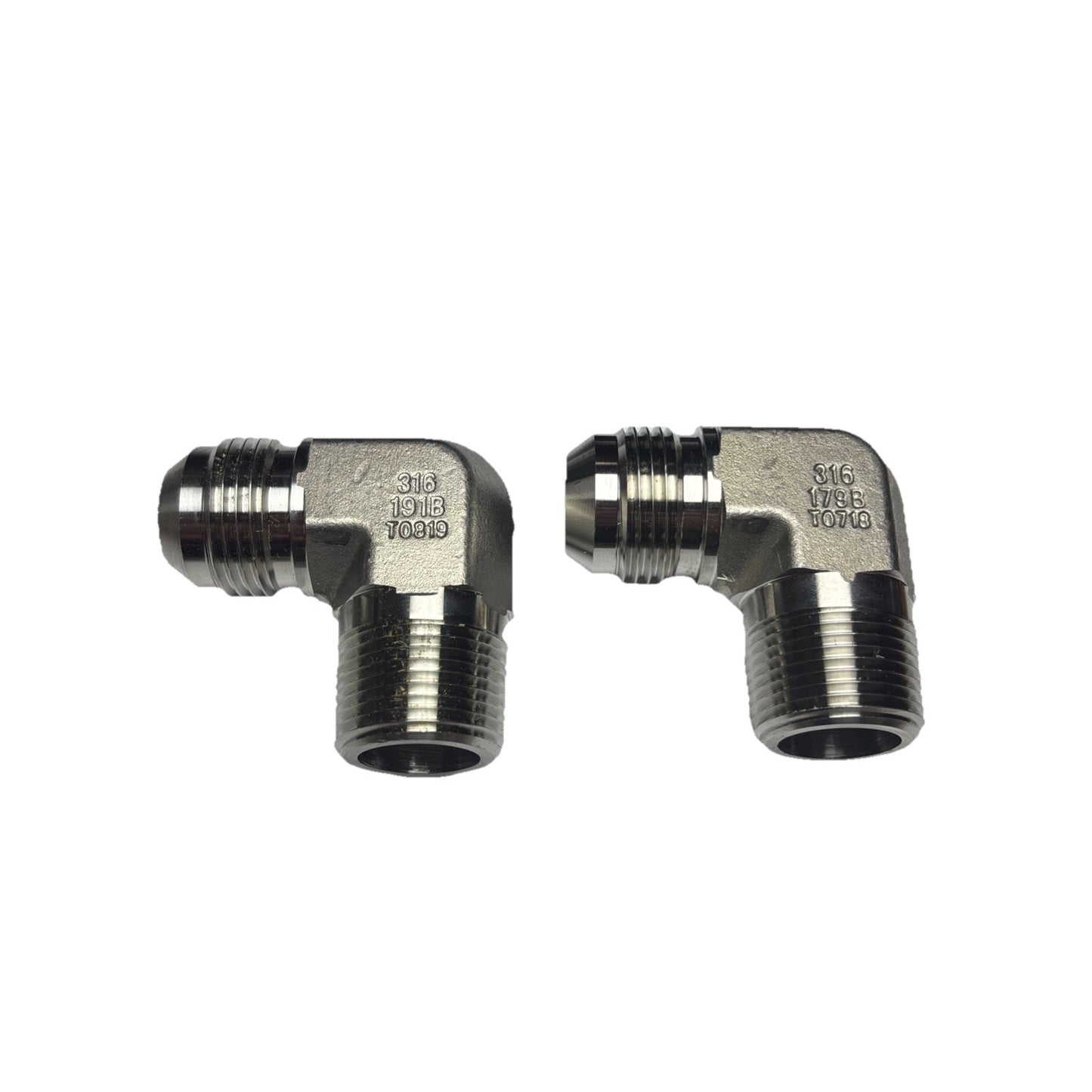 Lot of 2 Parker 12 CTX-SS JIC 3/4” x NPT 3/4” 90° Elbow Adapter Stainless
