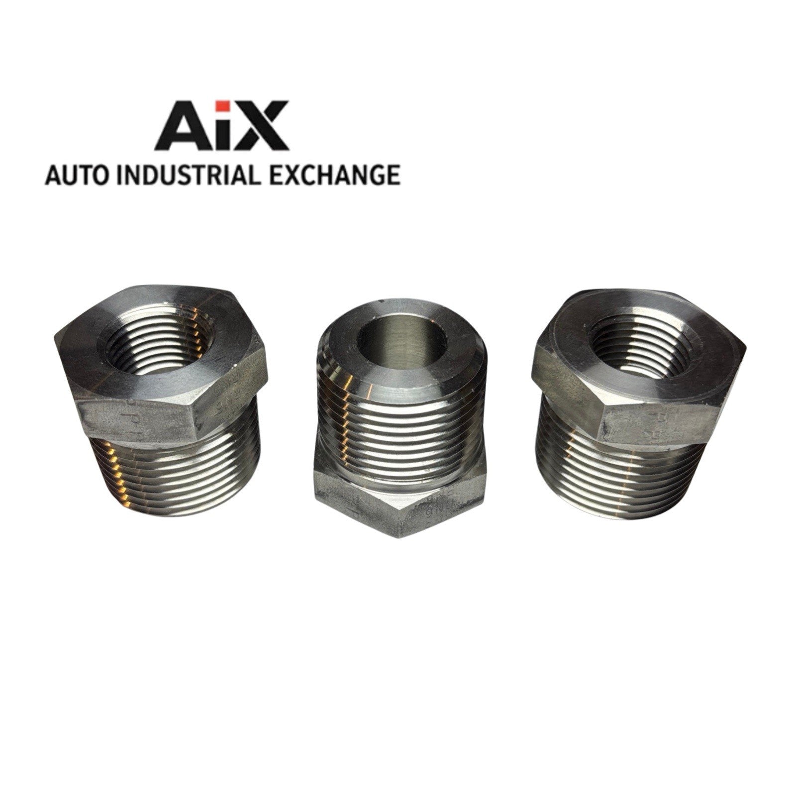 Lot of 3 Parker 1 X 1/2 PTR-SS NPT Pipe Reducer Stainless Steel Fitting