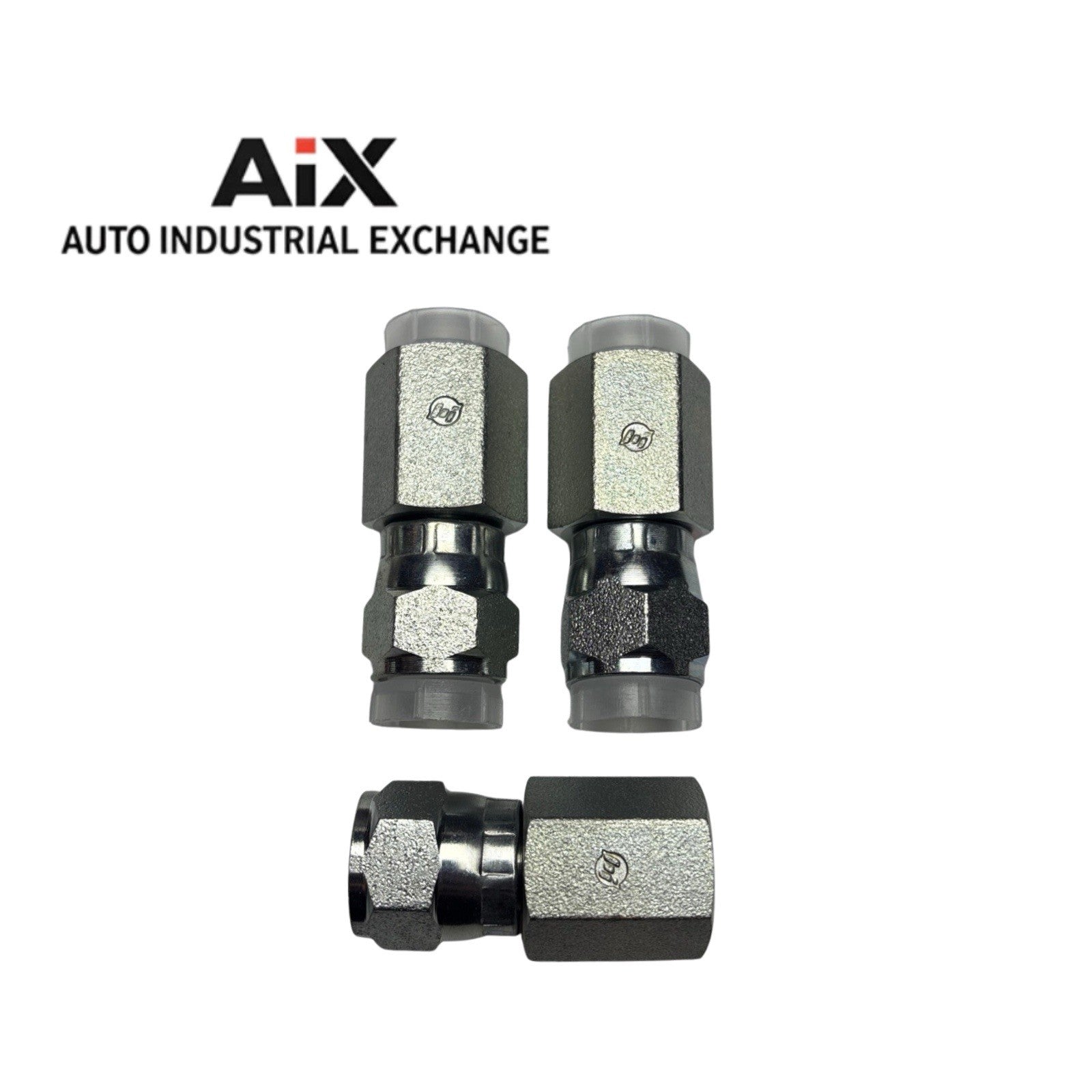 Lot of 3 Brennan 6 G6X-S JIC 3/8” Female Swivel x 1/4” NPT Steel Adapter Fitting