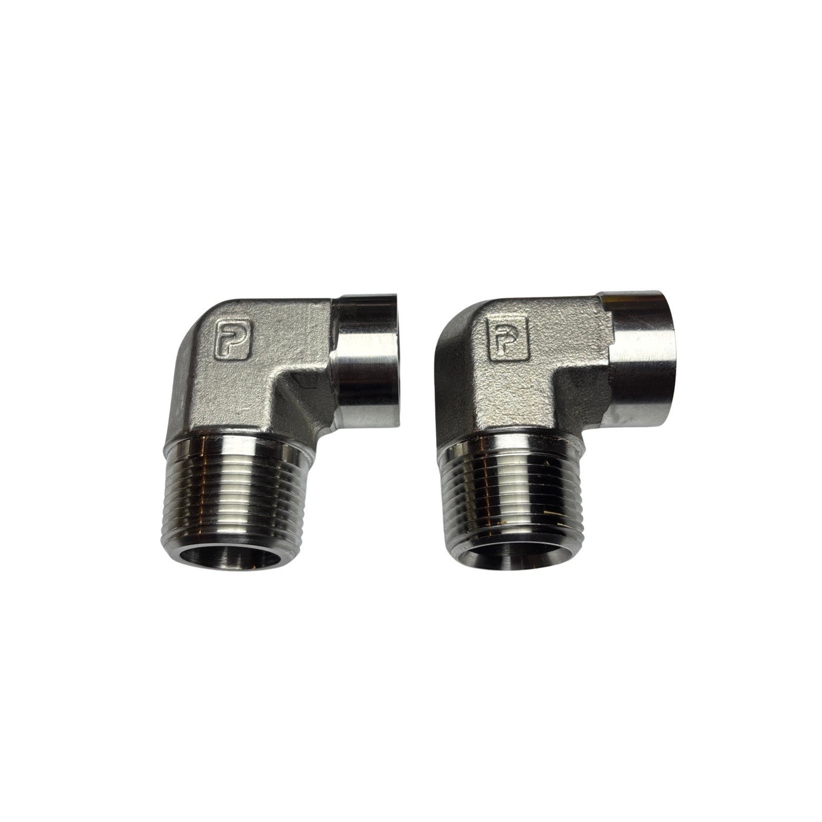 Lot of 2 Parker 3/4 x 1/2 CD-SS Elbow Fittings NPT Male x Female 316 SS 3000 PSI