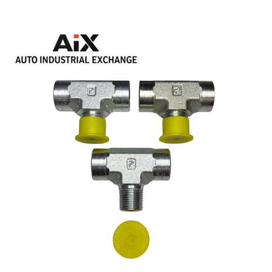 Lot of 3 Parker 3/8 MMS-S Male Branch Tee Pipe Fittings NPT 4500 PSI Steel