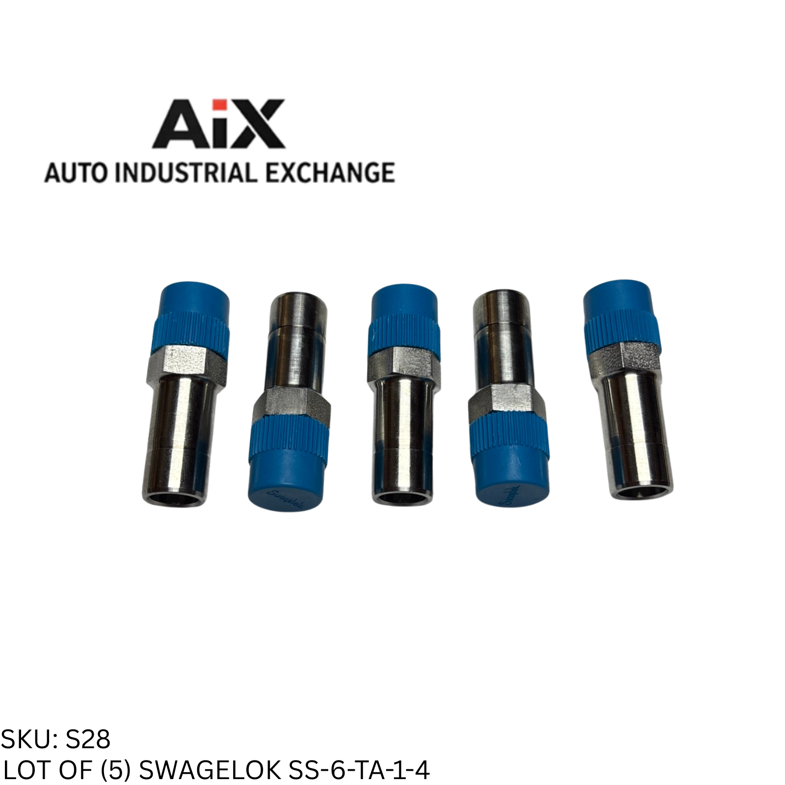 Lot of 5 Swagelok SS-6-TA-1-4 Stainless Male Tube Adapter 3/8" Tube x 1/4" NPT