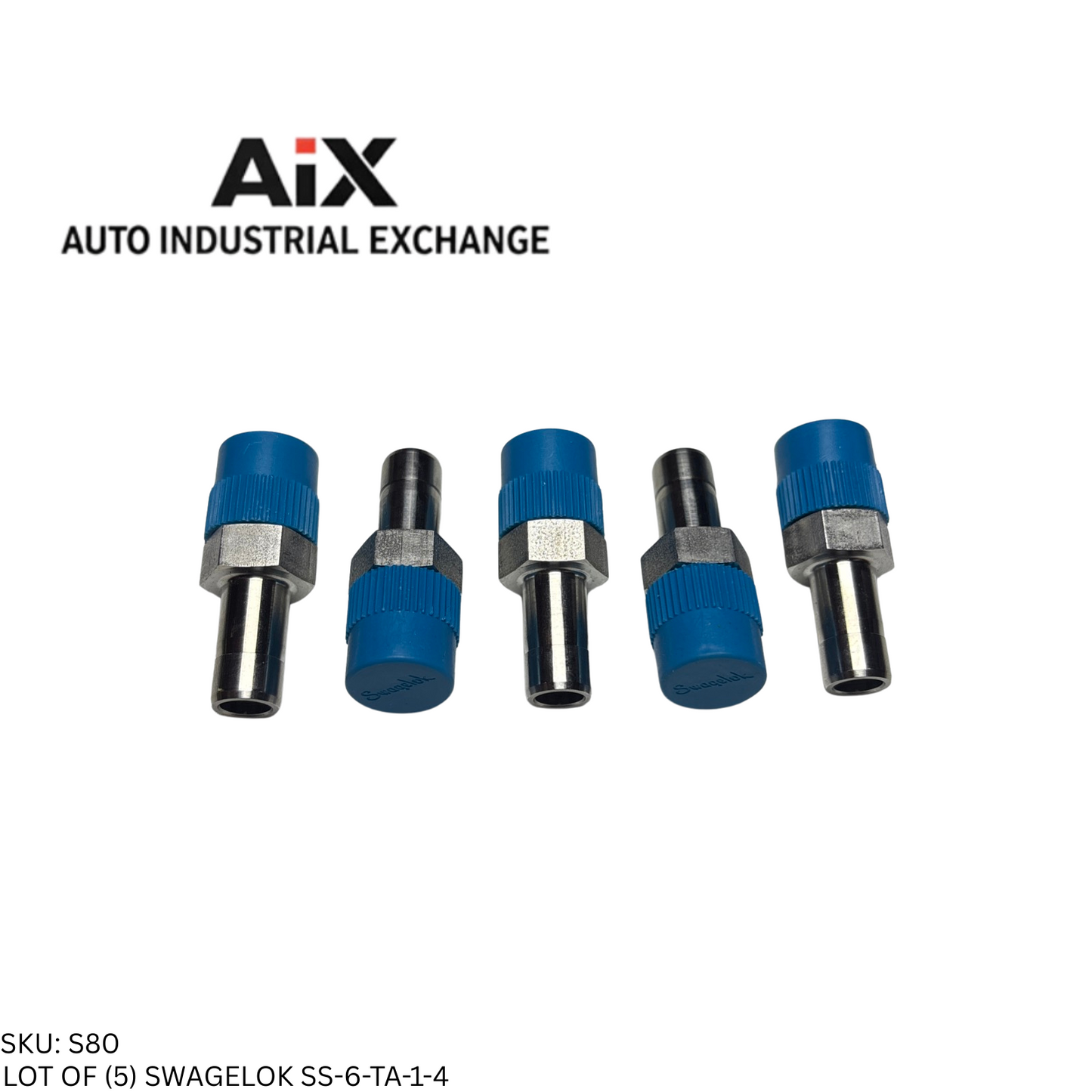 Lot of 5 Swagelok SS-6-TA-1-4 Stainless Steel Male Adapter 3/8 x 1/4 NPT