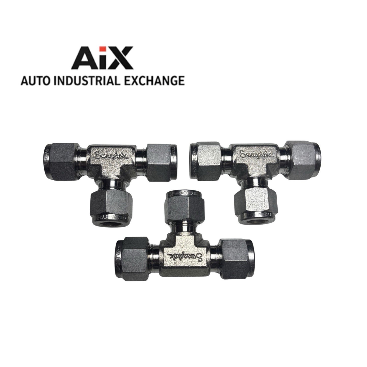 Lot of 3 Swagelok SS-600-3 Tee Union Fittings 3/8” OD Stainless Steel OEM