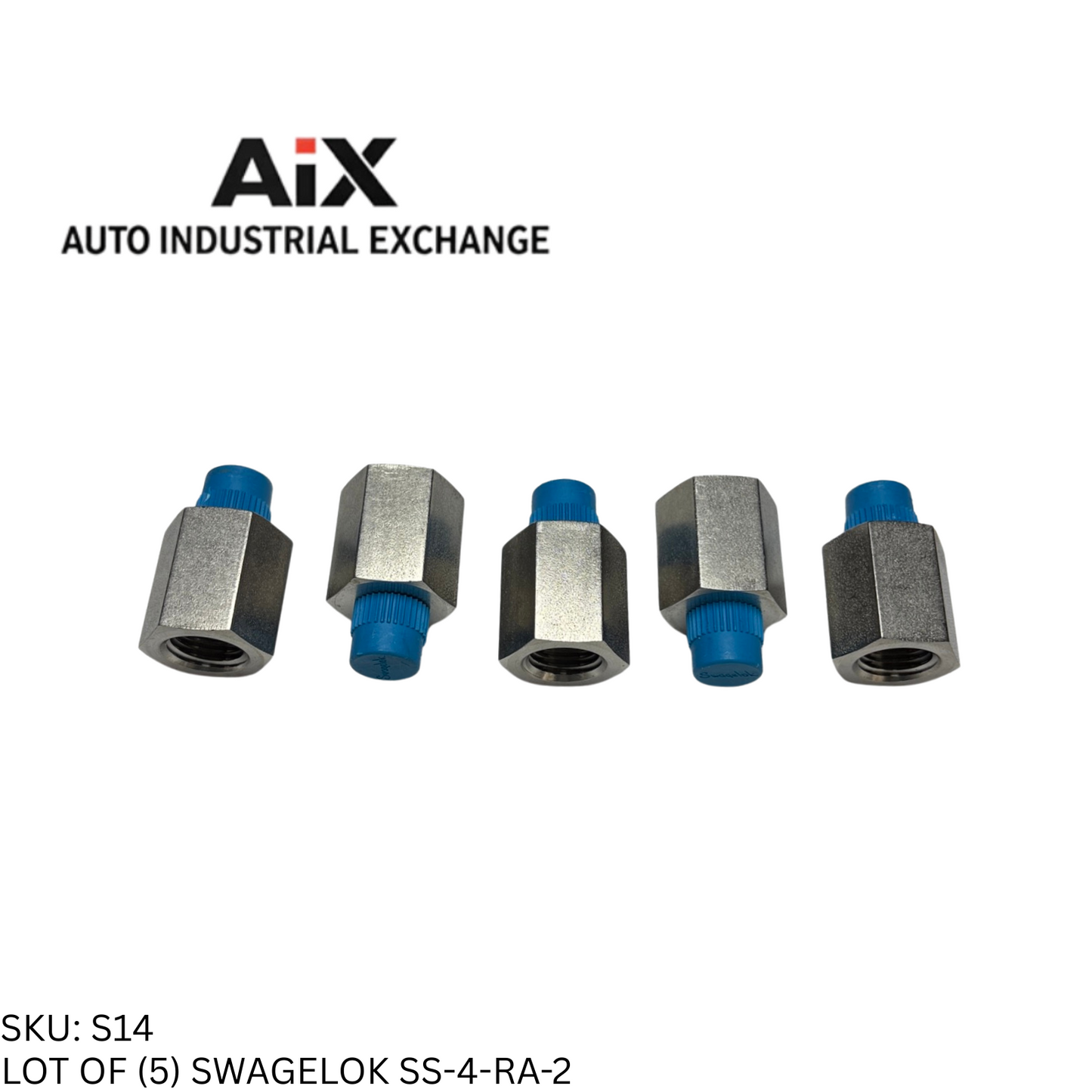 Lot of 5 Swagelok SS-4-RA-2 Pipe Fitting Reducing Adapter 1/4" FNPT x 1/8" MNPT