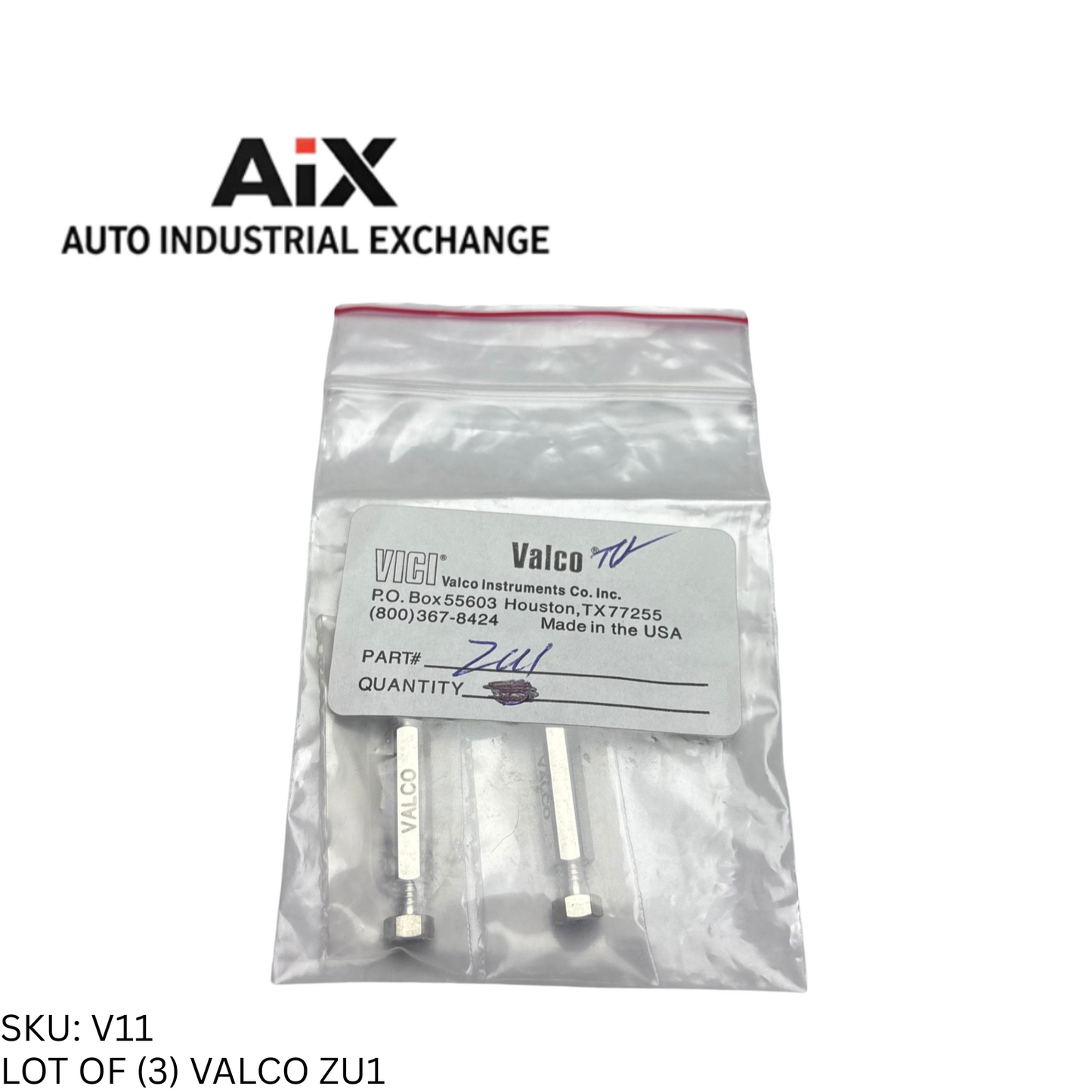 Lot of 3 Valco ZU1 Union 1/16" 0.75 mm Bore Stainless Steel HPLC Connectors