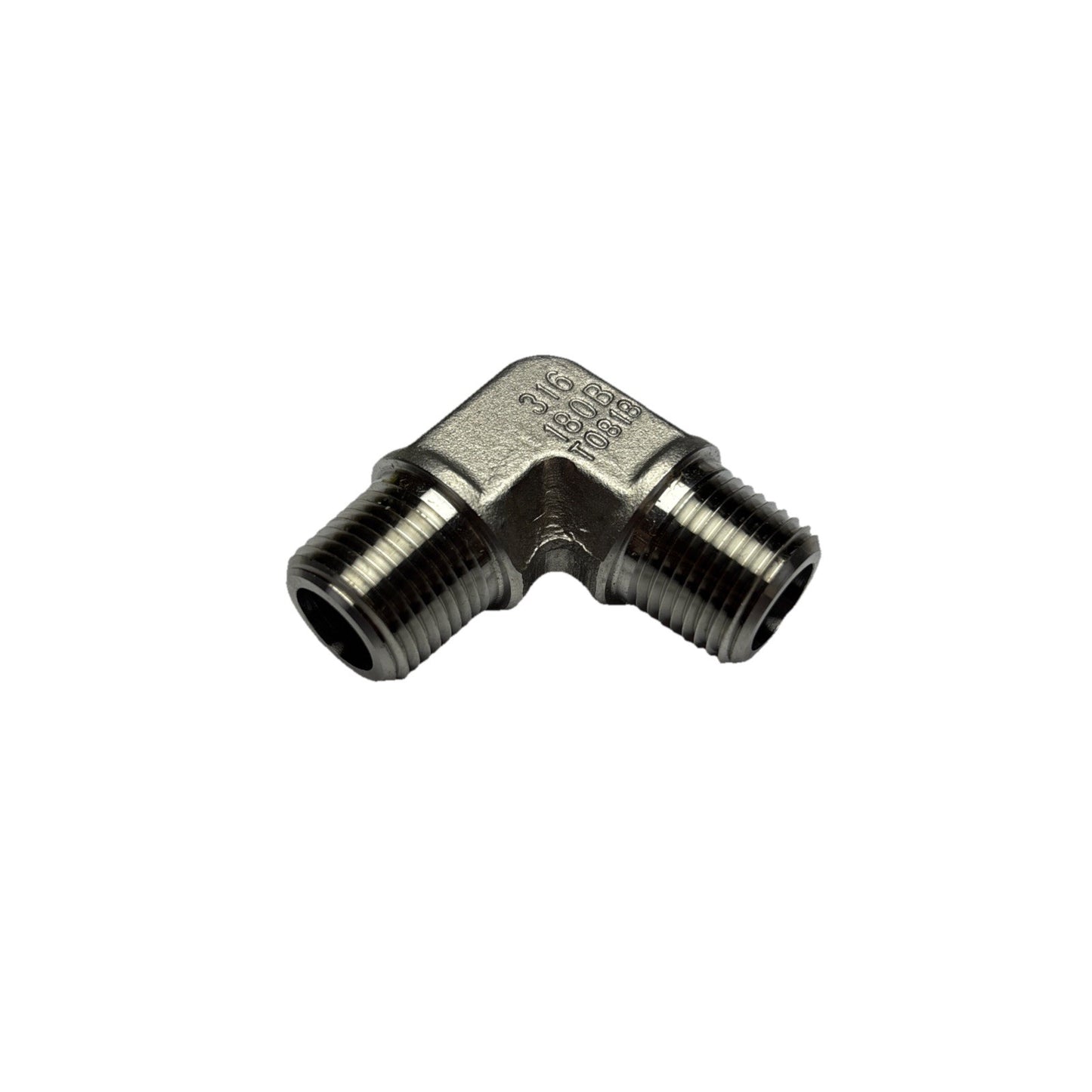 Lot of 3 Parker 3/8 CR-SS 90° NPT Elbow Pipe Adapters Stainless Steel Fittings