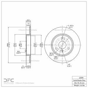 DFC 604-63090 GEOSPEC Coated Disc Brake Rotor Fits Smart Fortwo 2005-2015