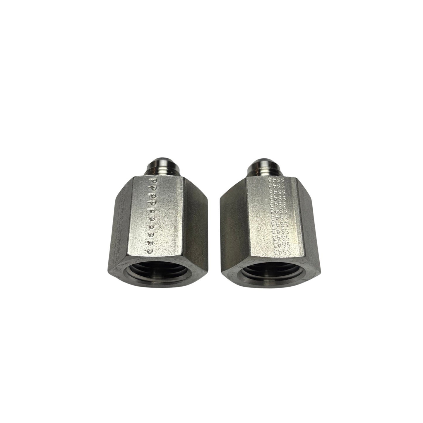 Lot of 2 Parker 6-8 GTX-SS 3/8” Flare x 1/2” NPT Female Adapter Fitting SS