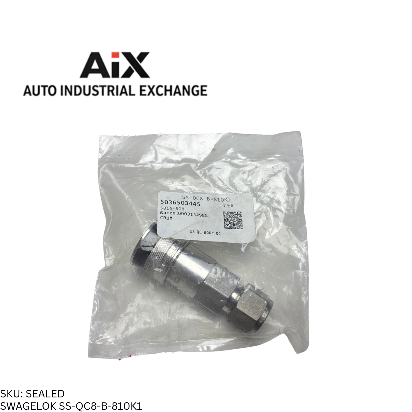 Swagelok SS-QC8-B-810K1 1/2" Stainless Steel Quick Connect Body 1.5 Cv FKM