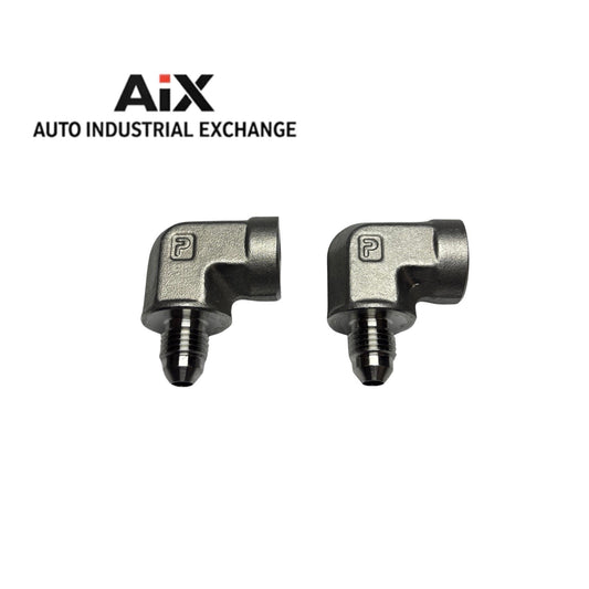 Lot of 2 Parker 4-4 DTX-SS 1/4 JIC x 1/4 NPT Triple-Lok SS Elbow Adapter