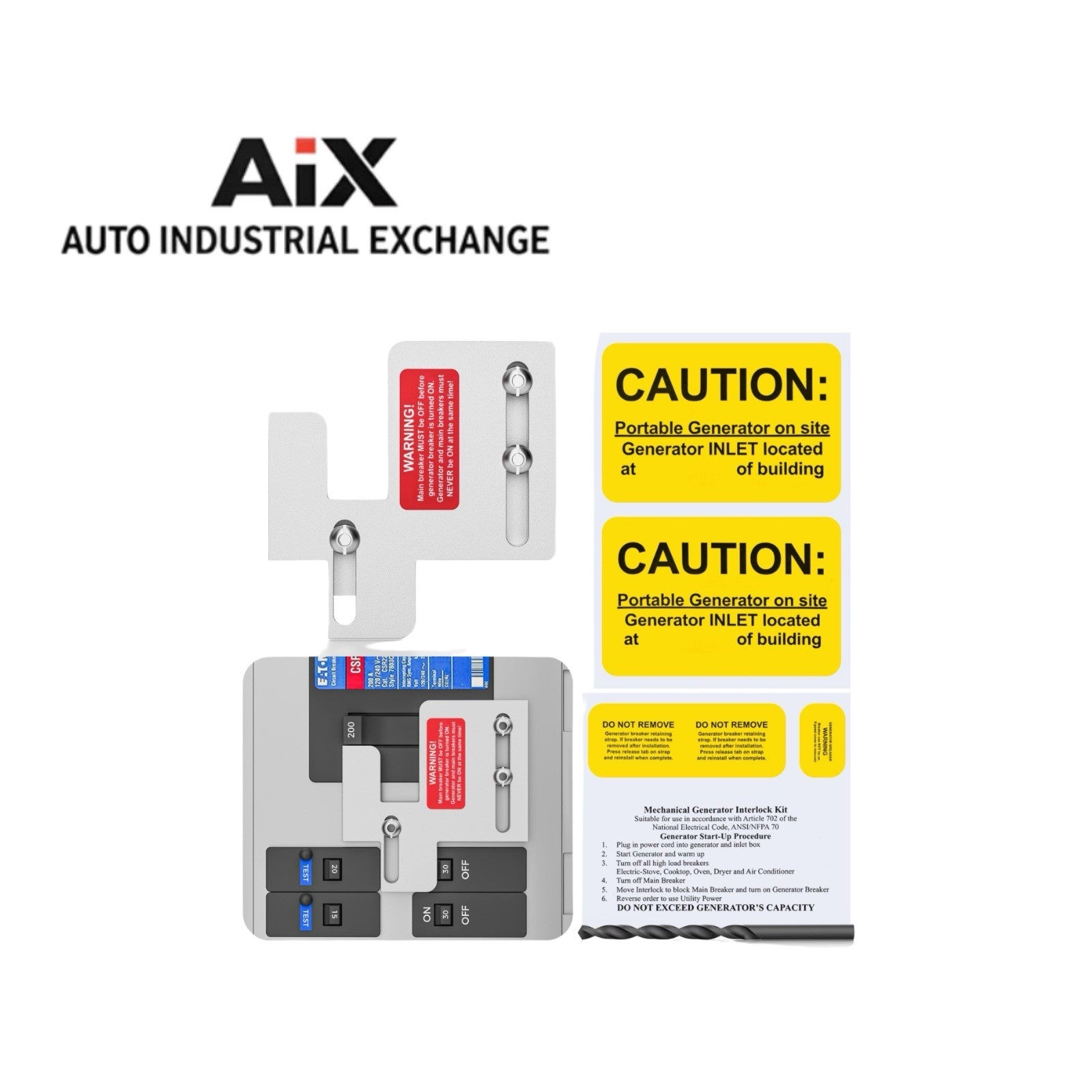 Houpeoro Generator Interlock Kit for Eaton & Cutler Hammer BR 150/200A Panels