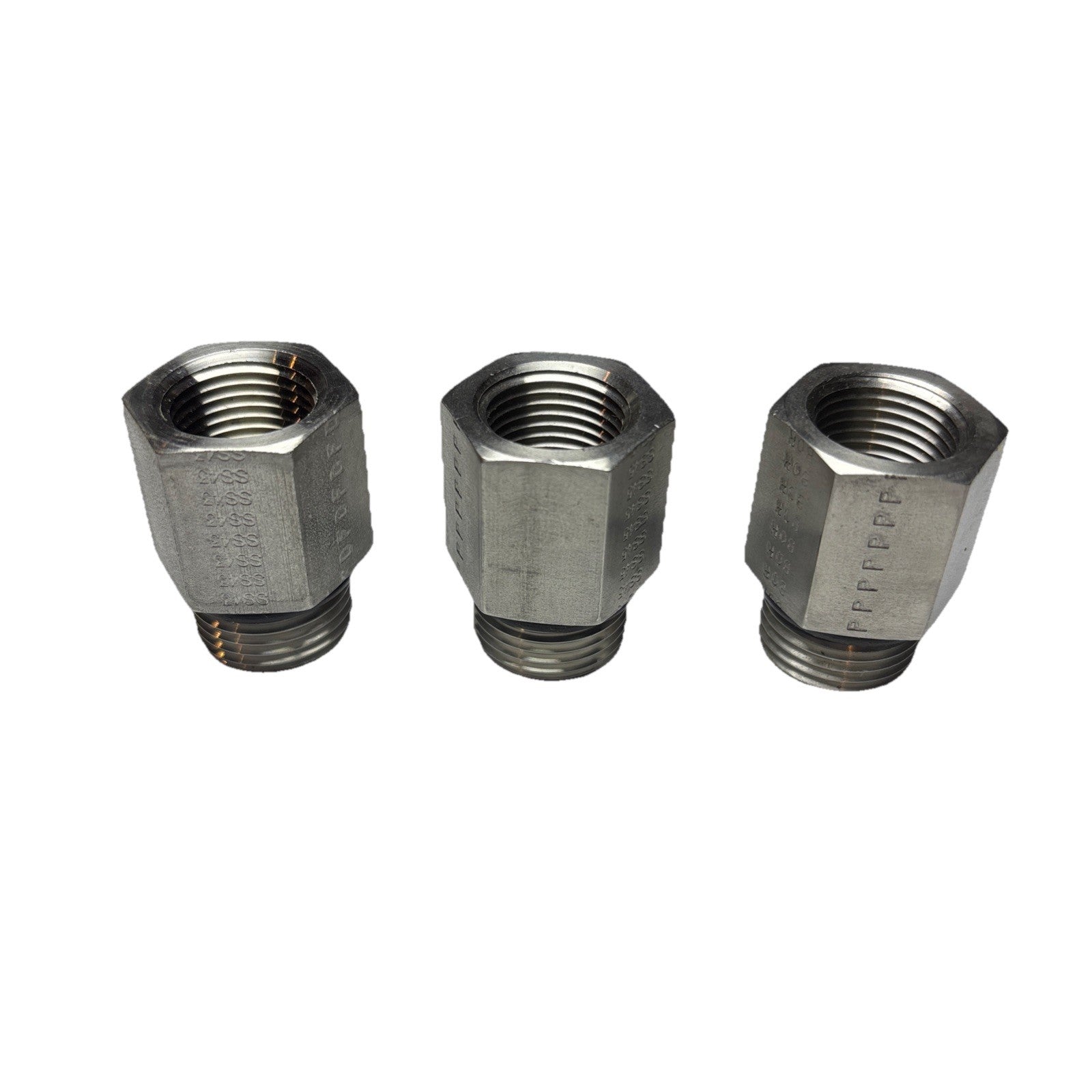 Lot of 3 Parker 10-3/8 F50G-SS Port Adapters SAE ORB x NPTF SS 6000 PSI