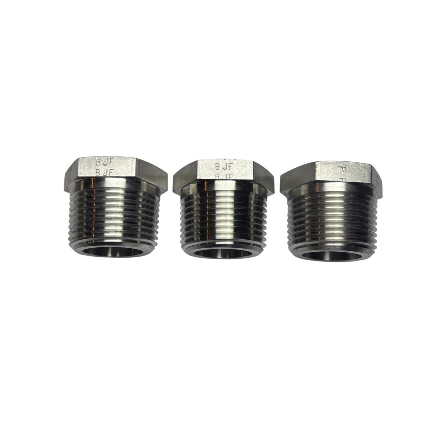 Lot of 3 Parker 1 HP-SS Stainless 1” NPT Hex Head Pipe Plug – 5400 PSI – USA