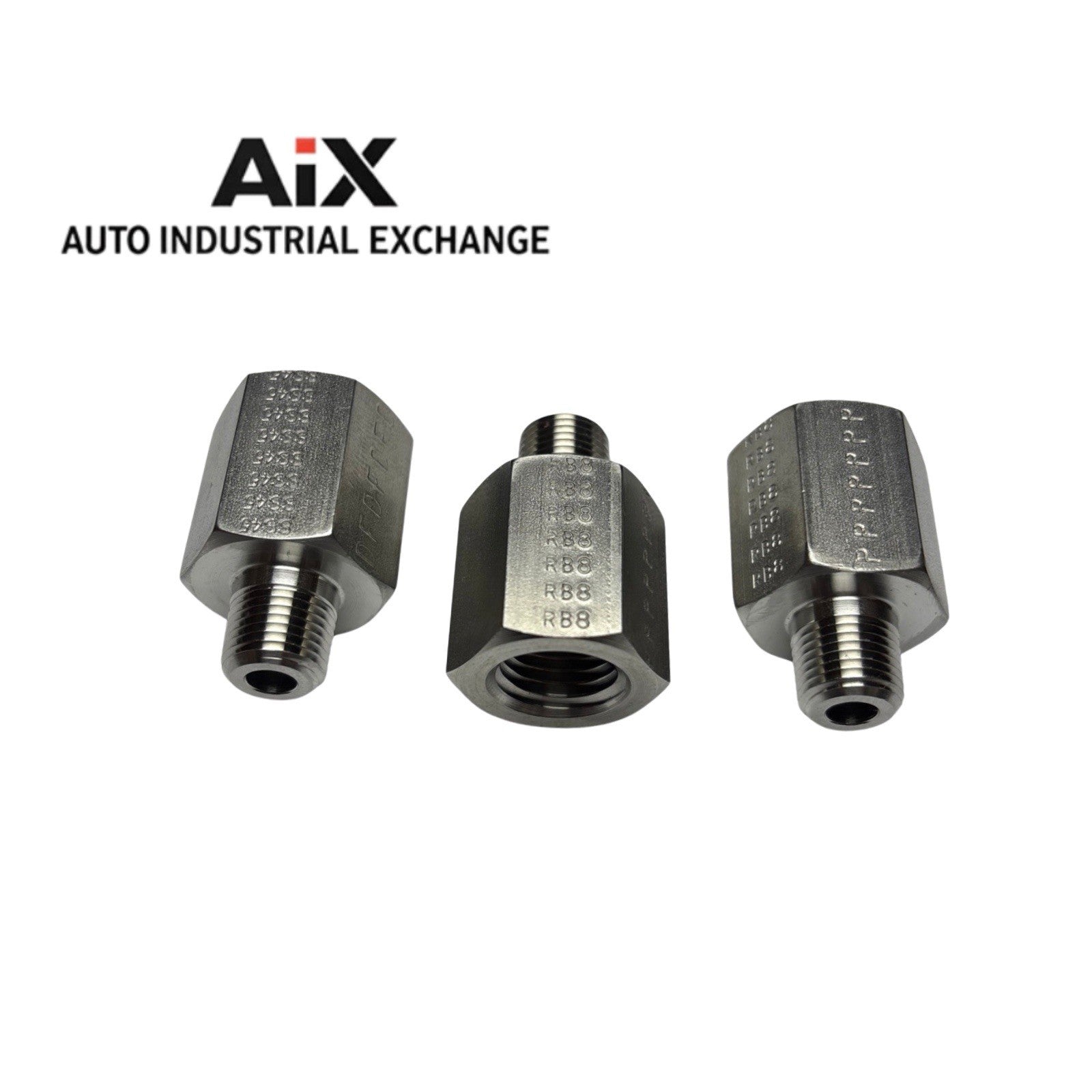 Lot of 3 Parker 1/4 X 1/8 FG-SS Stainless Pipe Adapters NPT/NPTF 6000 PSI