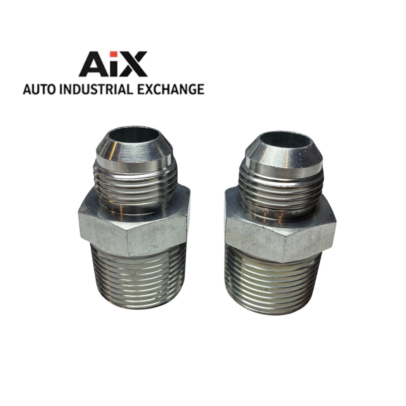 Lot of 2 Parker 12-16 FTX-S 37° Flare JIC Tube x NPT Male Adapter Steel Fitting