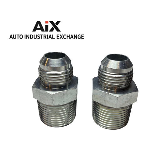 Lot of 2 Parker 12-16 FTX-S 37° Flare JIC Tube x NPT Male Adapter Steel Fitting