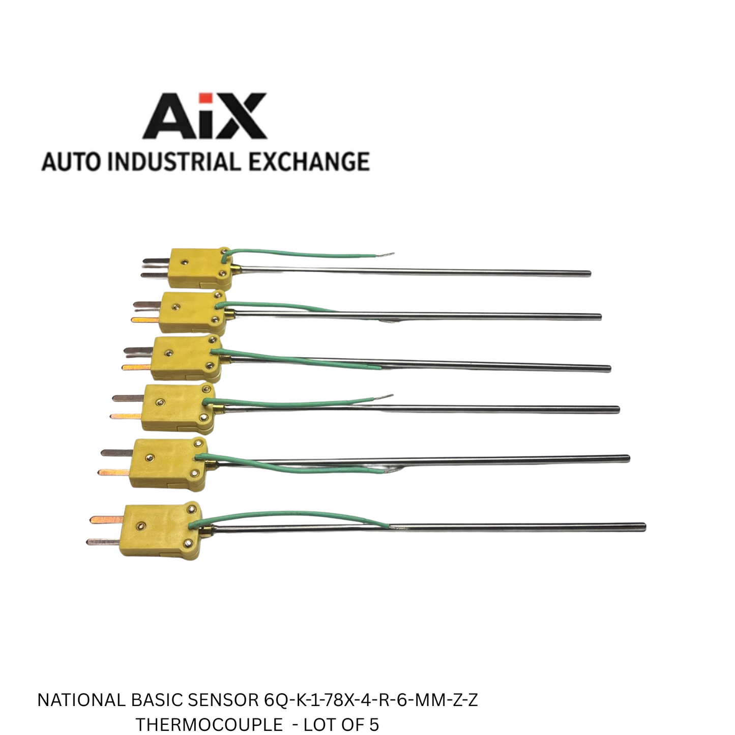 Lot of 5 National Basic Sensor Thermocouple 6Q-K-1-78X-4-R-6MM-Z-Z