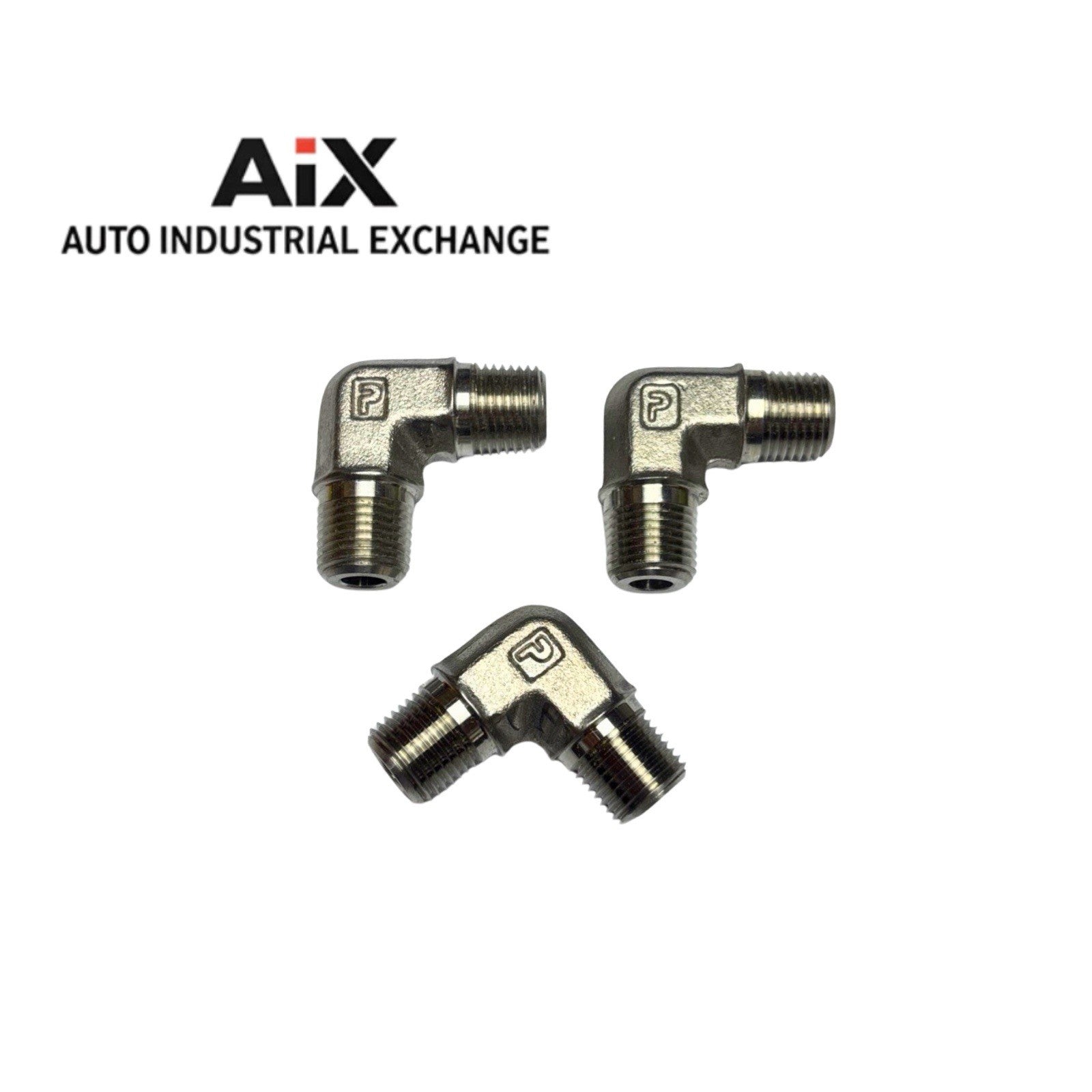 Lot of 3 Parker 1/8 CR-SS Elbow Fittings 90° NPT/NPT Stainless USA 6000 PSI