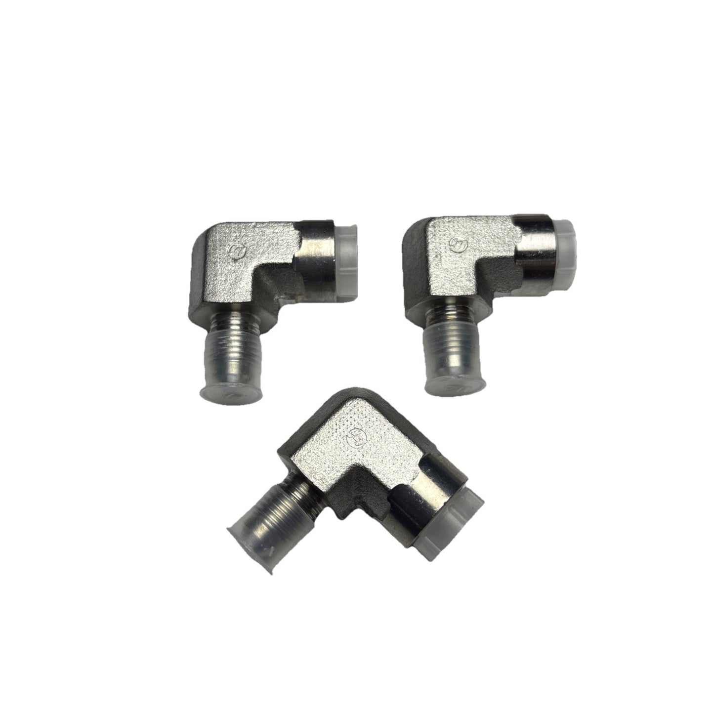 Lot of 3 Brennan SS Elbows 1/4 JIC x 1/4 NPT – Parker 4-4 DTX-SS Equivalent