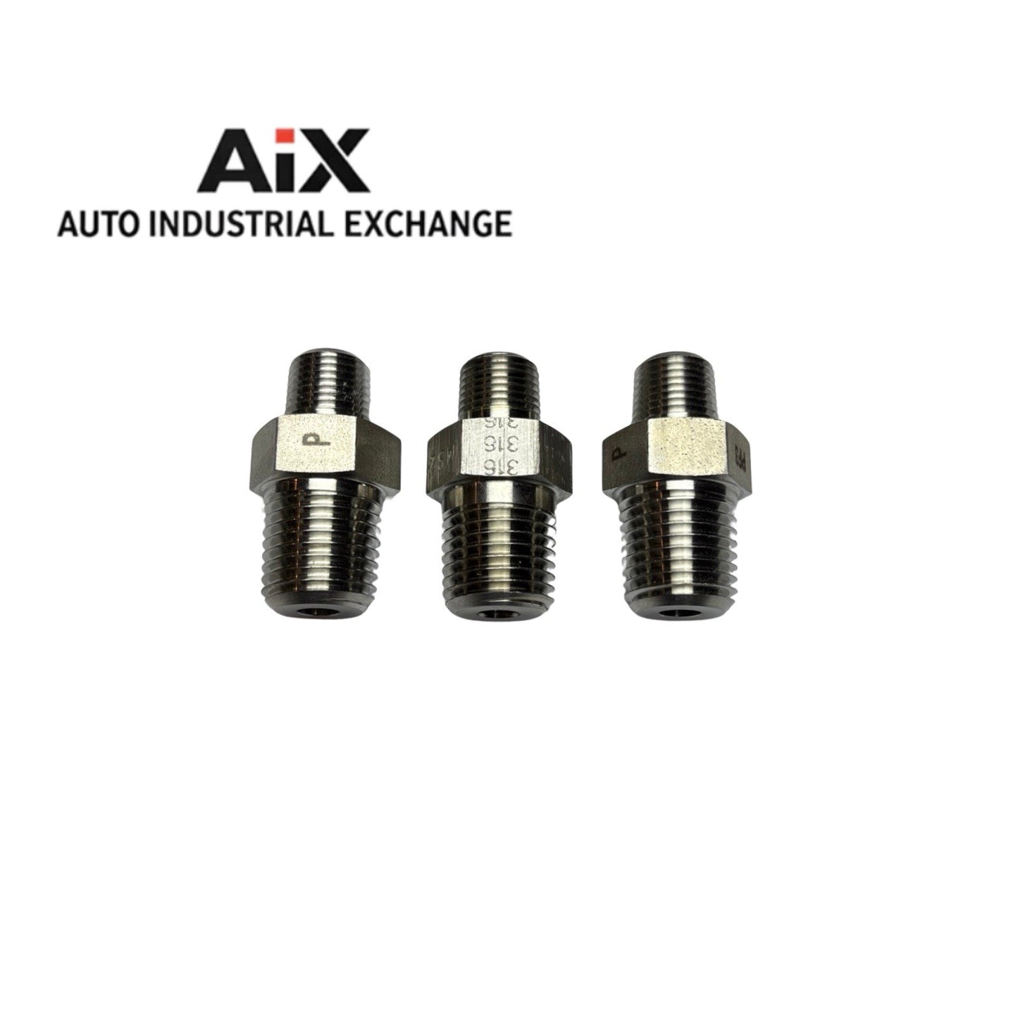 Lot of 3 Parker FF-SS 1/4 x 1/8 NPT Male Pipe Fittings Stainless Steel