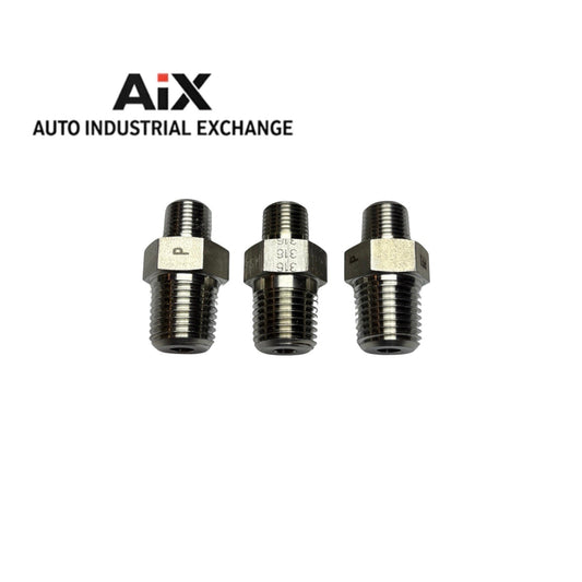 Lot of 3 Parker FF-SS 1/4 x 1/8 NPT Male Pipe Fittings Stainless Steel