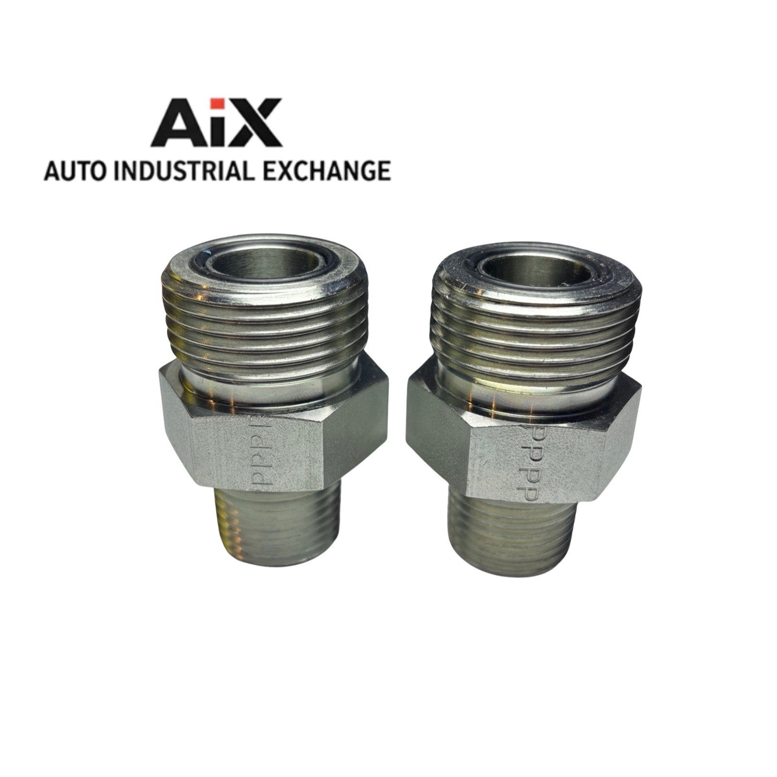 Lot of 2 Parker 12-8 FLO-S ORFS to NPTF Male Pipe Connector 3/4” x 1/2” Steel