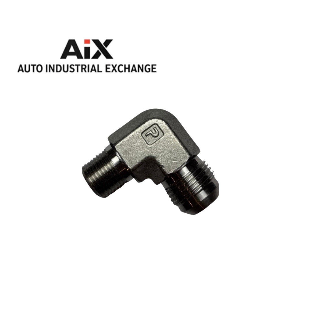 Lot of 2 Parker 12-8 CTX-SS 3/4” x 1/2” 90° Elbow JIC to NPT Male Stainless SS