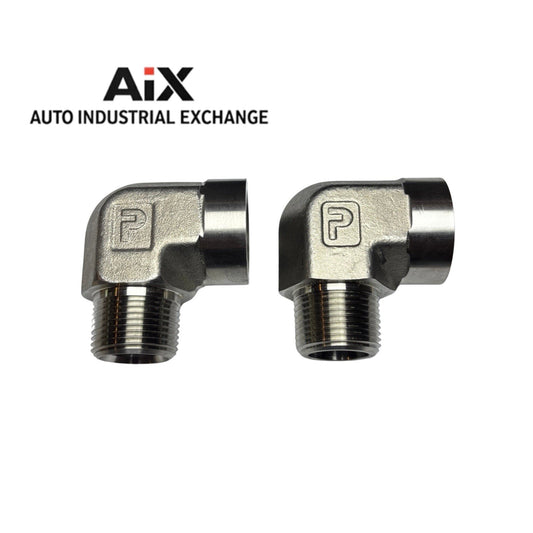 Parker 3/4 x 1/2 CD-SS 90° Elbow Adapter NPTF Male x Female Stainless Steel