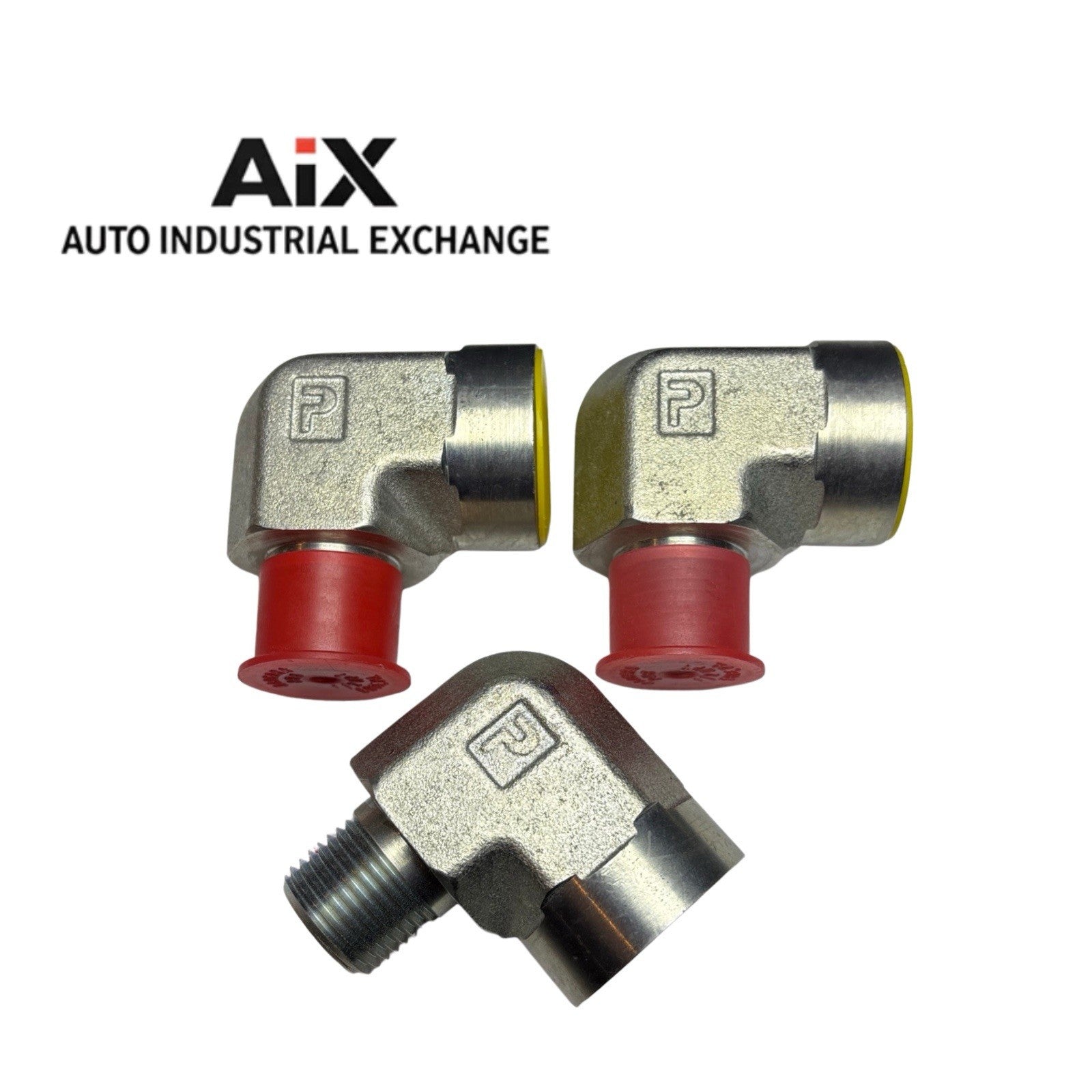 Lot of 3 Parker 3/4 x 1/2 CD-S NPT Elbow Adapters 90° Pipe Fittings Steel New