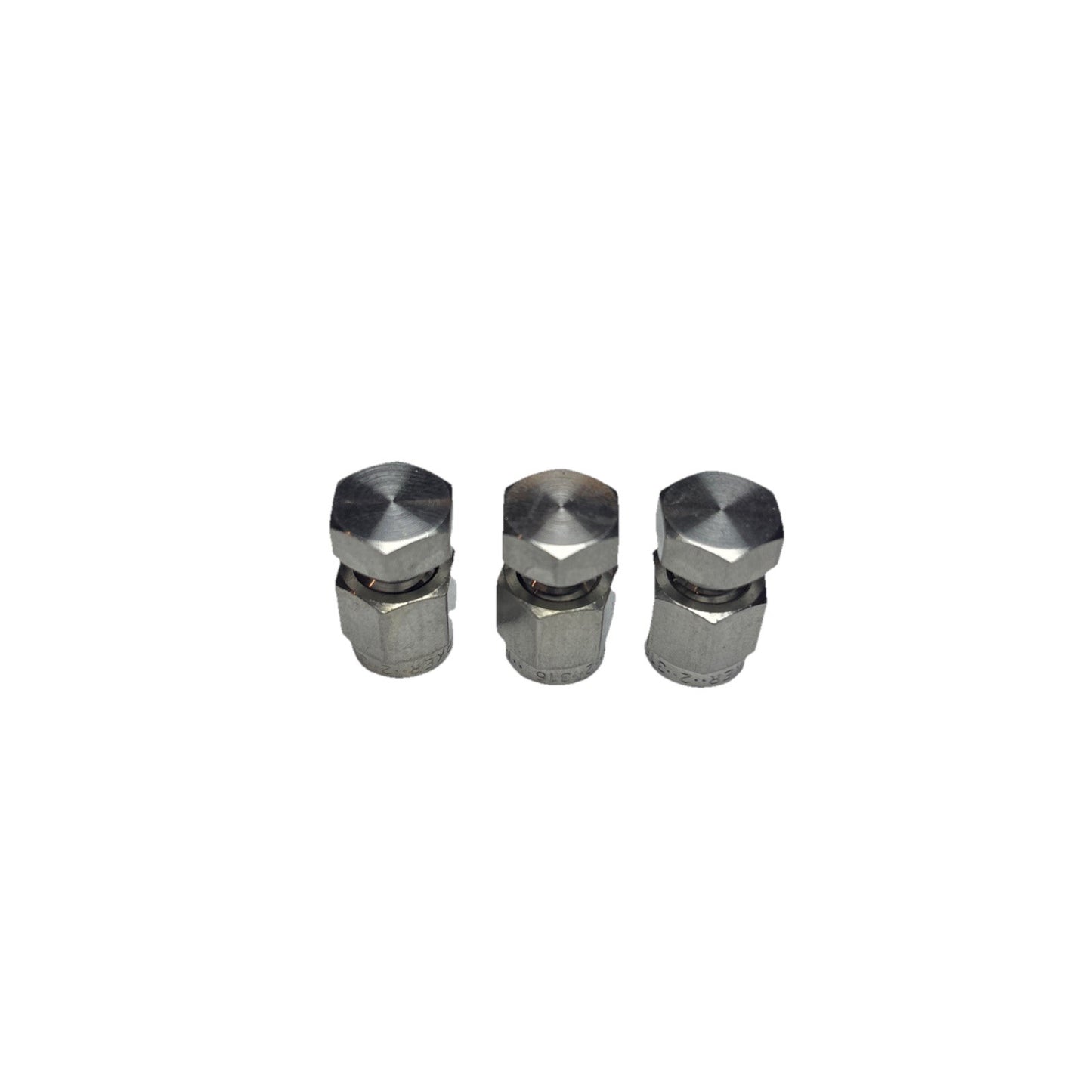 Lot of 3 Parker 2BLEN2-316 A-LOK Tube Caps 1/8” SS Compression Fittings