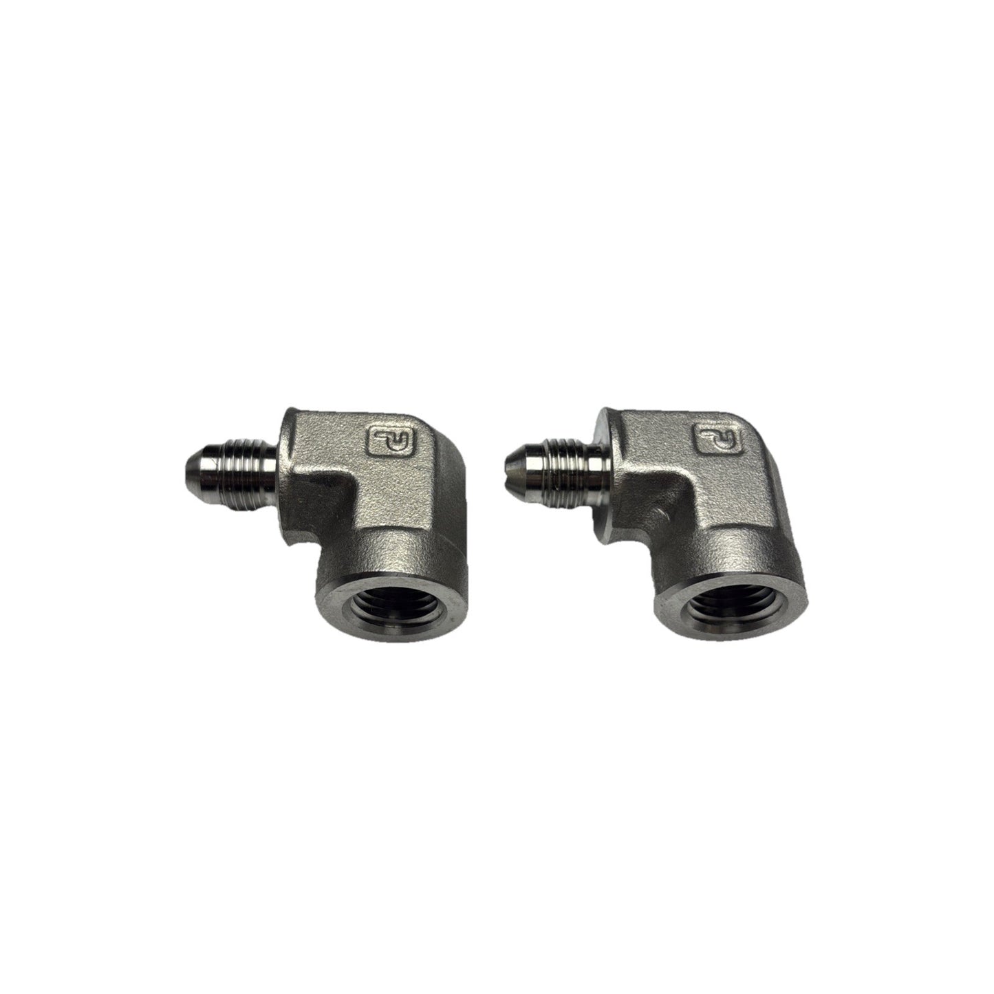 Lot of 2 Parker 4-4 DTX-SS 1/4 JIC x 1/4 NPT Triple-Lok SS Elbow Adapter