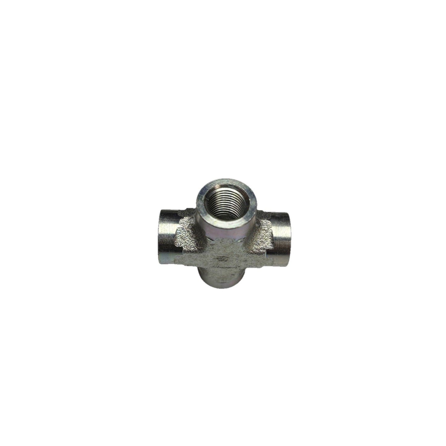 Lot of 3 Parker 1/4” KMM00-S Pipe Cross Fittings Female NPT Steel 5000 PSI