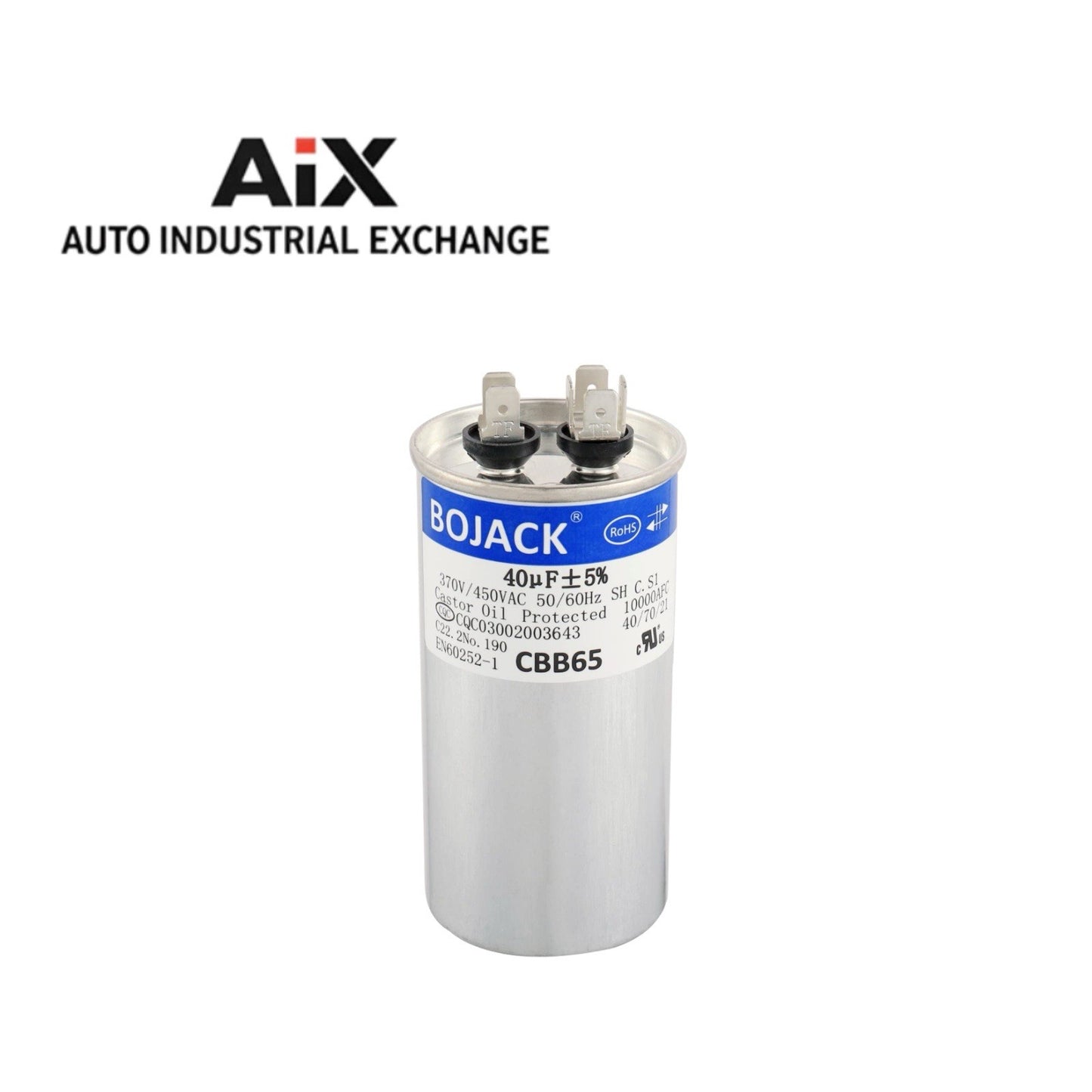 BOJACK 40UF 370V-450V AC CBB65 Motor Fan Starting Round Capacitor 40 MFD