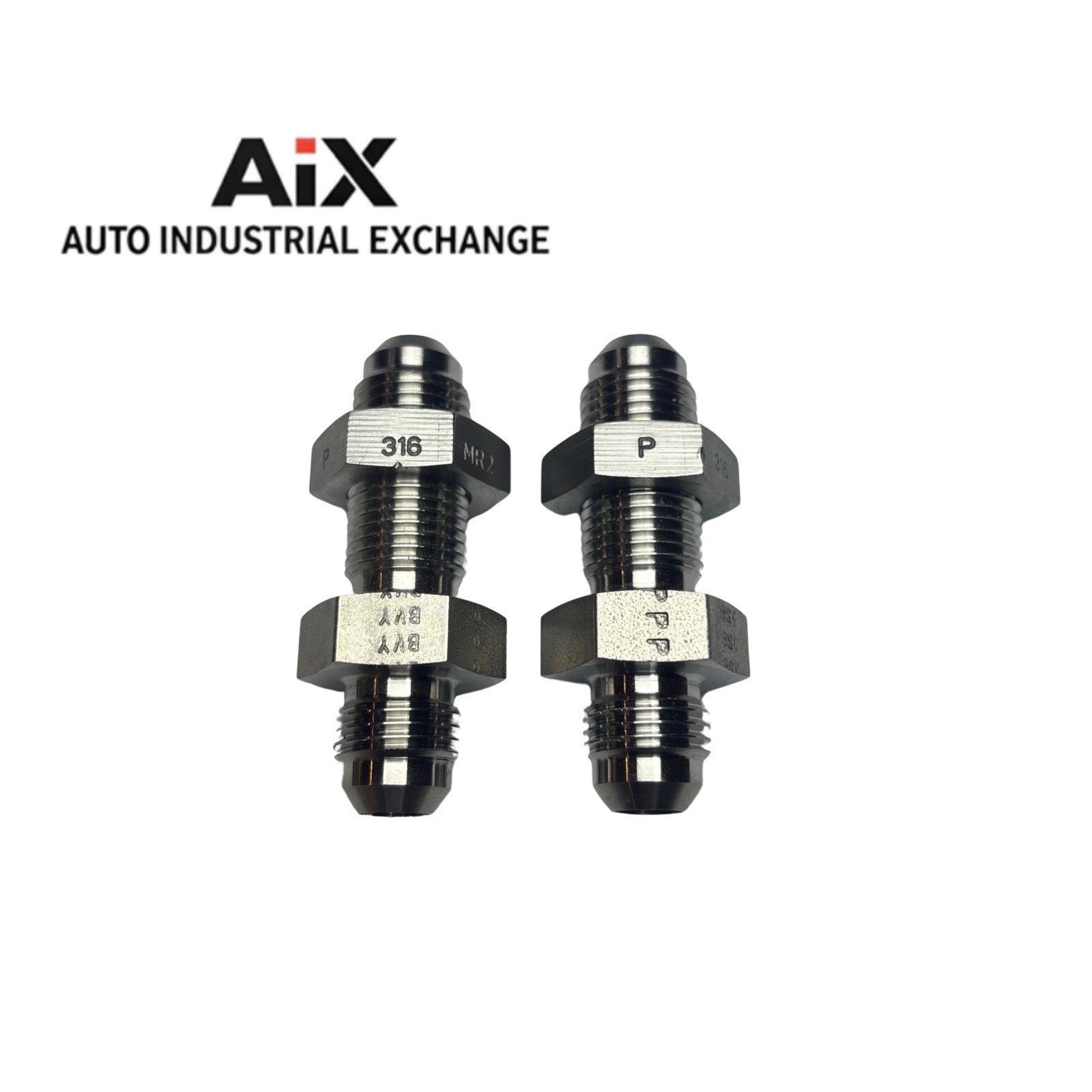 Lot of 2 Parker 6WTX-WLN-S 3/8” Steel 37° Flare Bulkhead Adapter JIC SAE J514