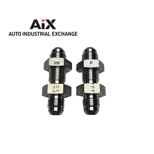 Lot of 2 Parker 6WTX-WLN-S 3/8” Steel 37° Flare Bulkhead Adapter JIC SAE J514