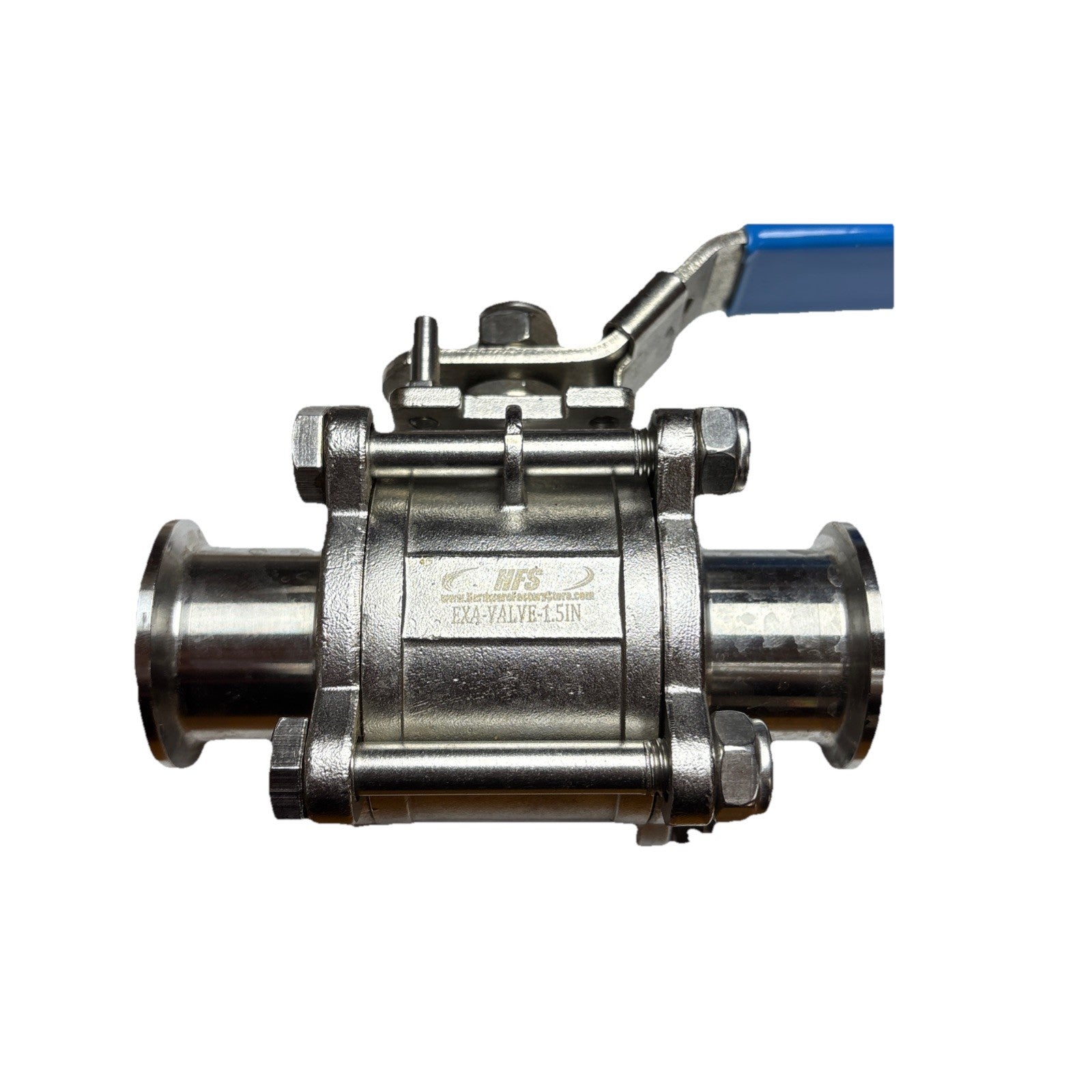 HFS 1.5” Tri Clamp Three Piece Sanitary Ball Valve SS304 PTFE Lined