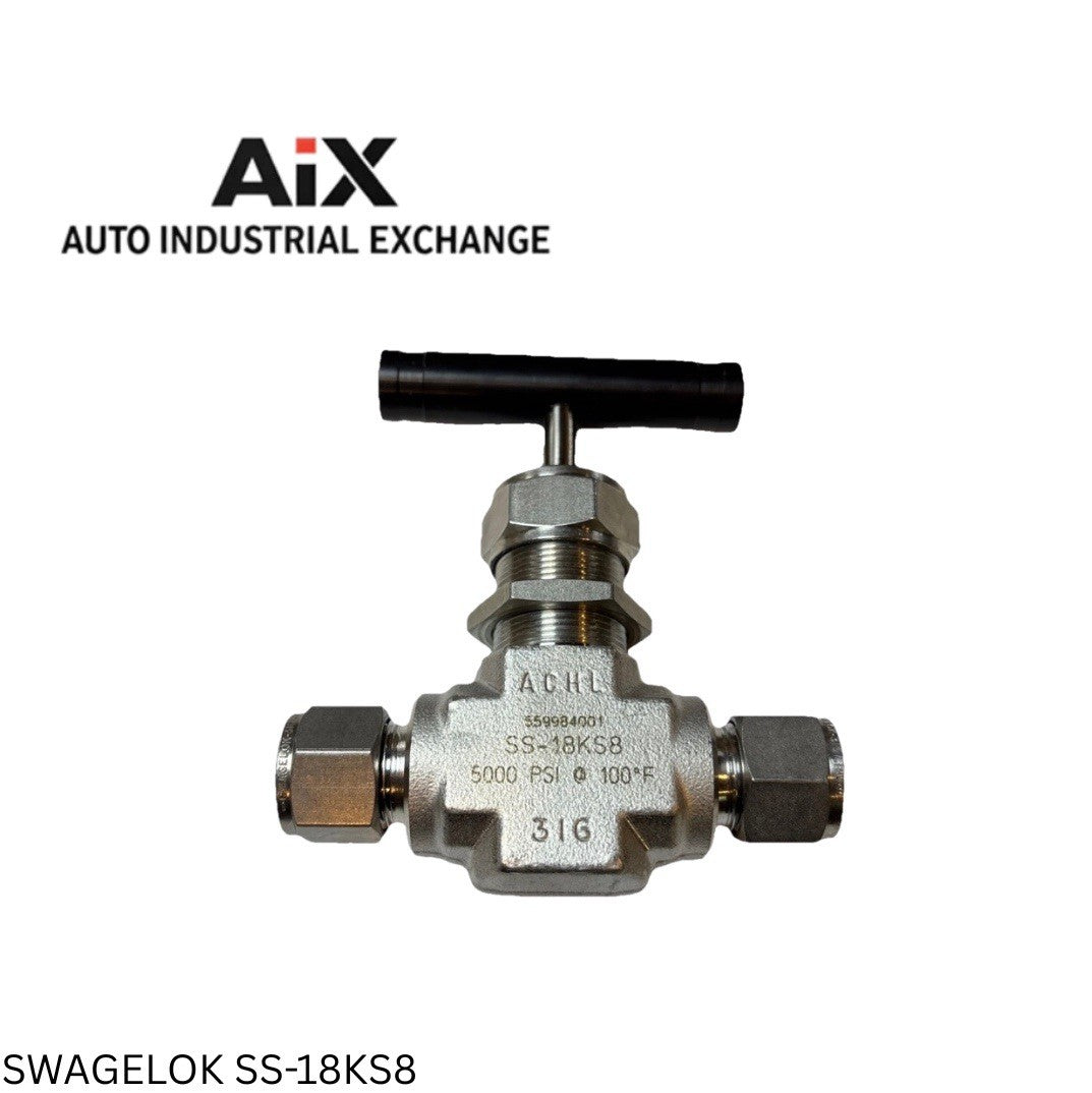 Swagelok SS-18KS8 1-1/8” Tube Needle Valve 316 SS 5000 PSI T-Handle NEW