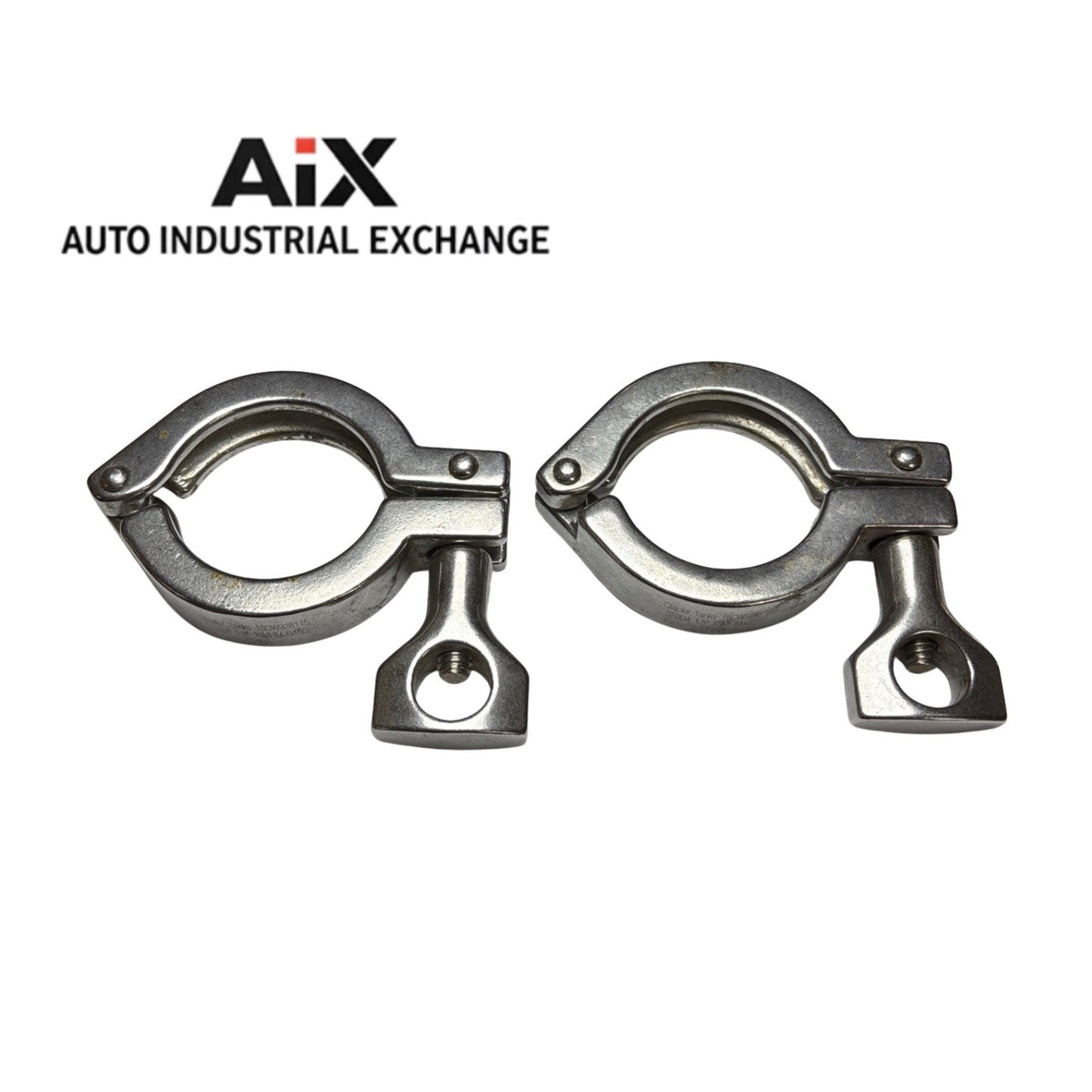 Lot of 2 Glacier Tanks 1.5” Tri Clamp Single Hinge SS304 Sanitary Clamps