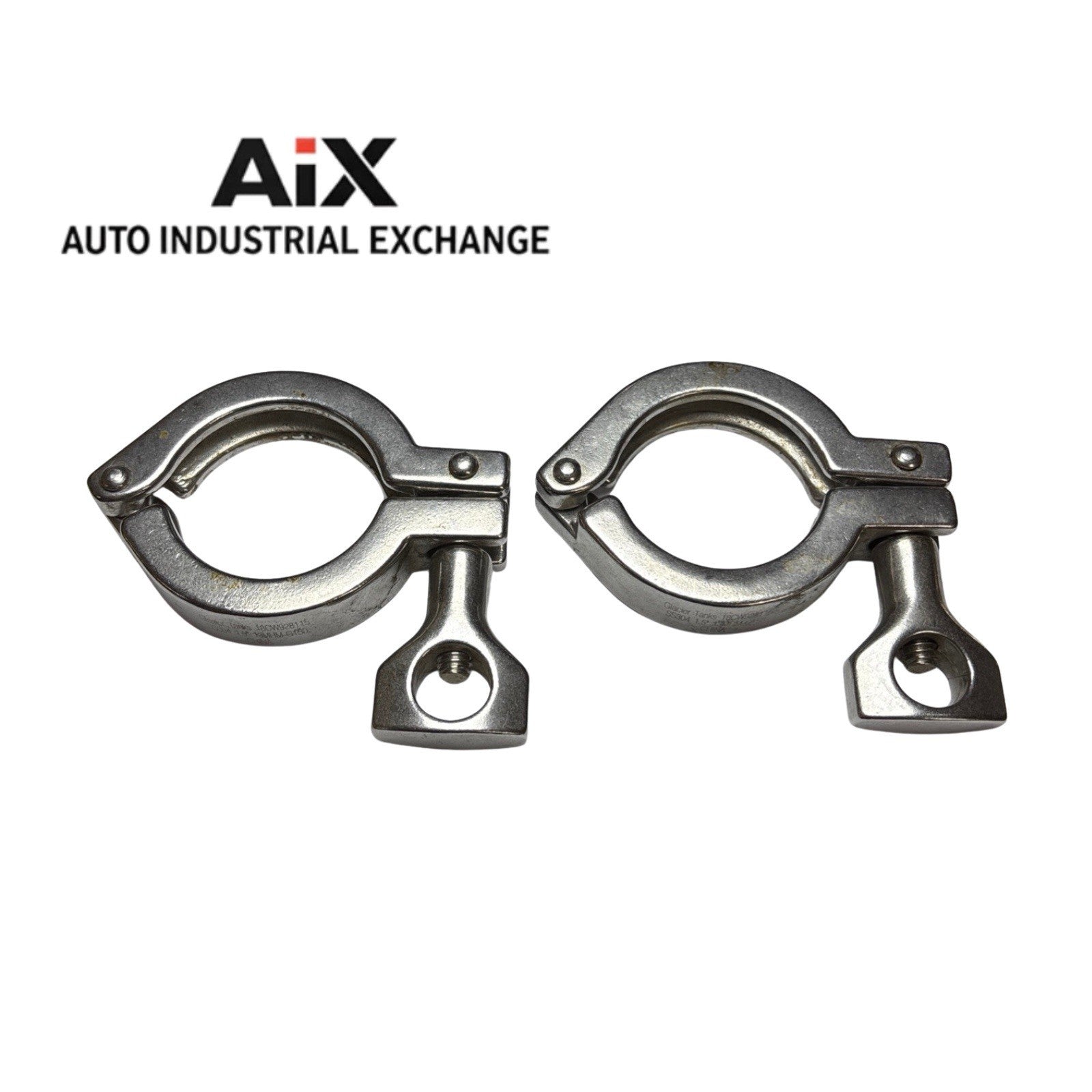 Lot of 2 Glacier Tanks 1.5” Tri Clamp Single Hinge SS304 Sanitary Clamps