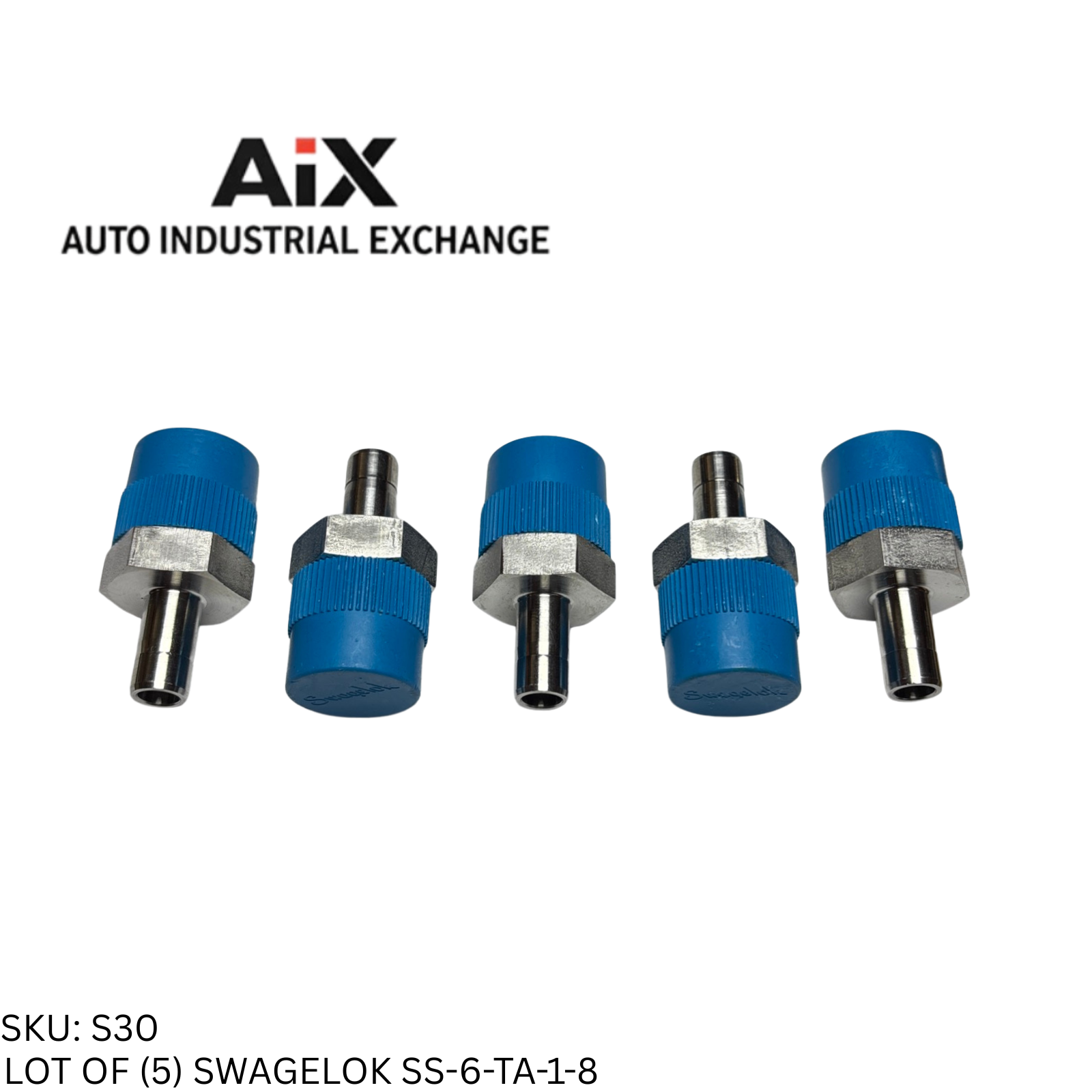 Lot of 5 Swagelok SS-6-TA-1-8 Stainless Male Tube Adapter 3/8" Tube x 1/2" NPT