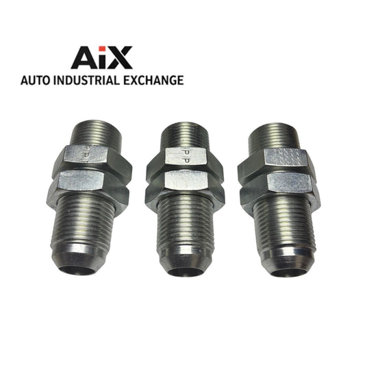 Lot of 3 Parker 12 WFTX-WLN-S 3/4 JIC x 3/4 NPT Steel Bulkhead Adapters